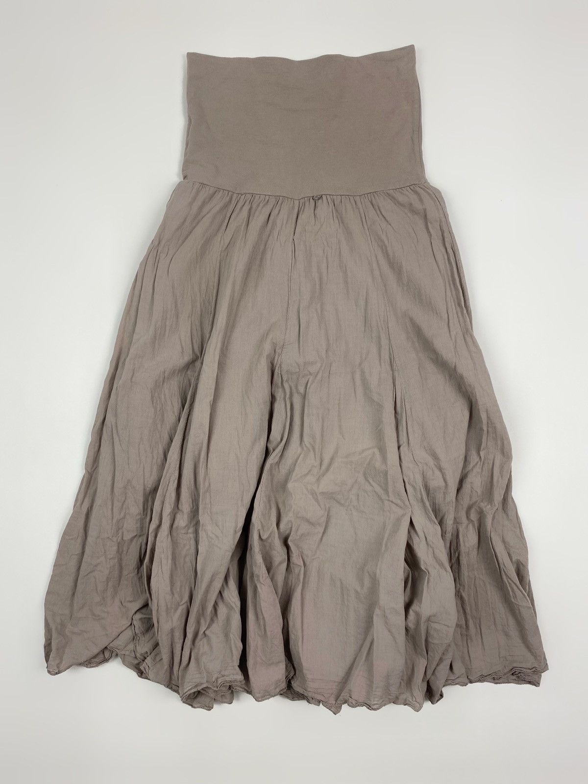 Vintage Y2K Vintage Fairycore Boho Taupe Cotton Maxi Skirt Size 28" / US 6 / IT 42 - 1 Thumbnail