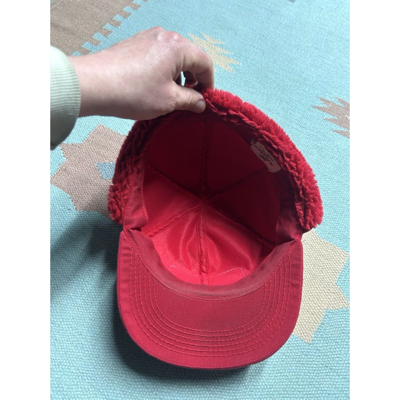 Vintage VINTAGE K-Products Trapper Hat Ear Flap Cap Men Red 6 7/8 - 7 1/2 Michigan Patch Size ONE SIZE - 7 Thumbnail