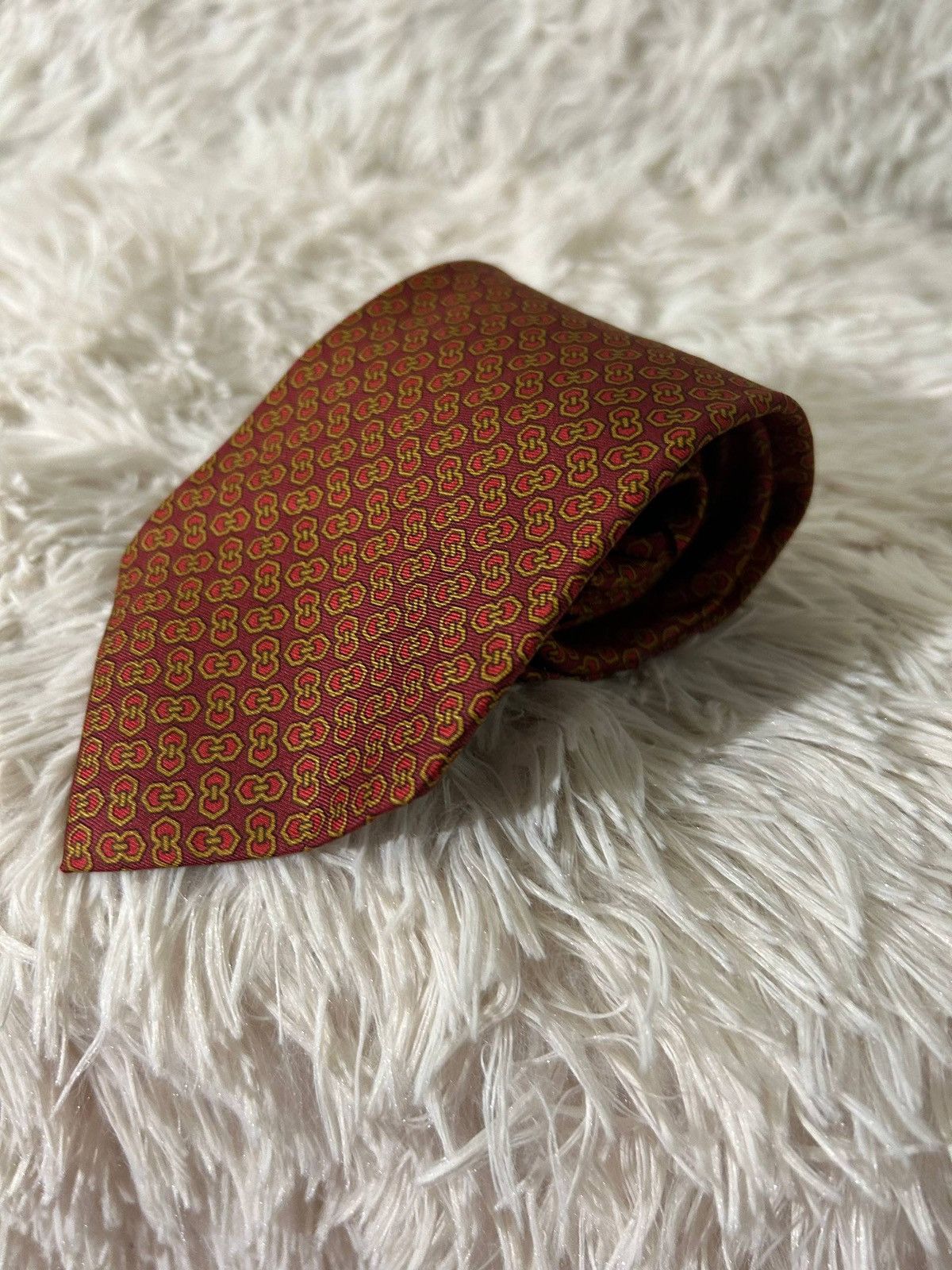 Etro ETRO Milano Men's 100% Silk Vintage Burgundy Gold Tie Size ONE SIZE - 2 Thumbnail