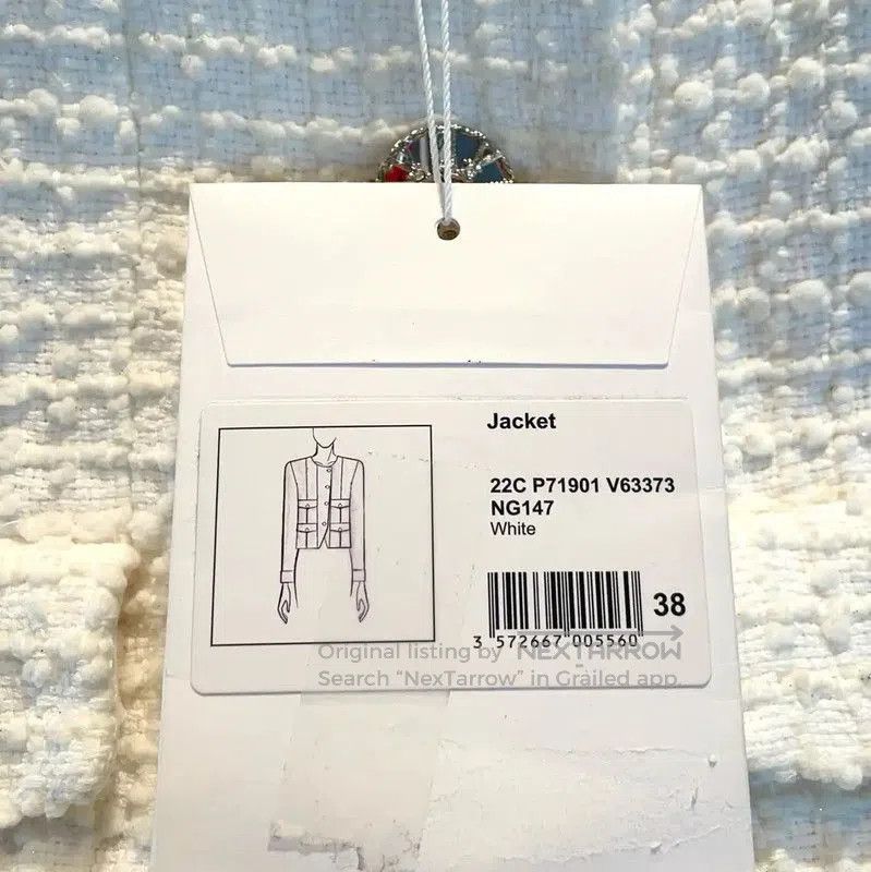 Chanel Chanel White Cotton Blend Women's Jacket . Size S / US 4 / IT 40 - 6 Thumbnail