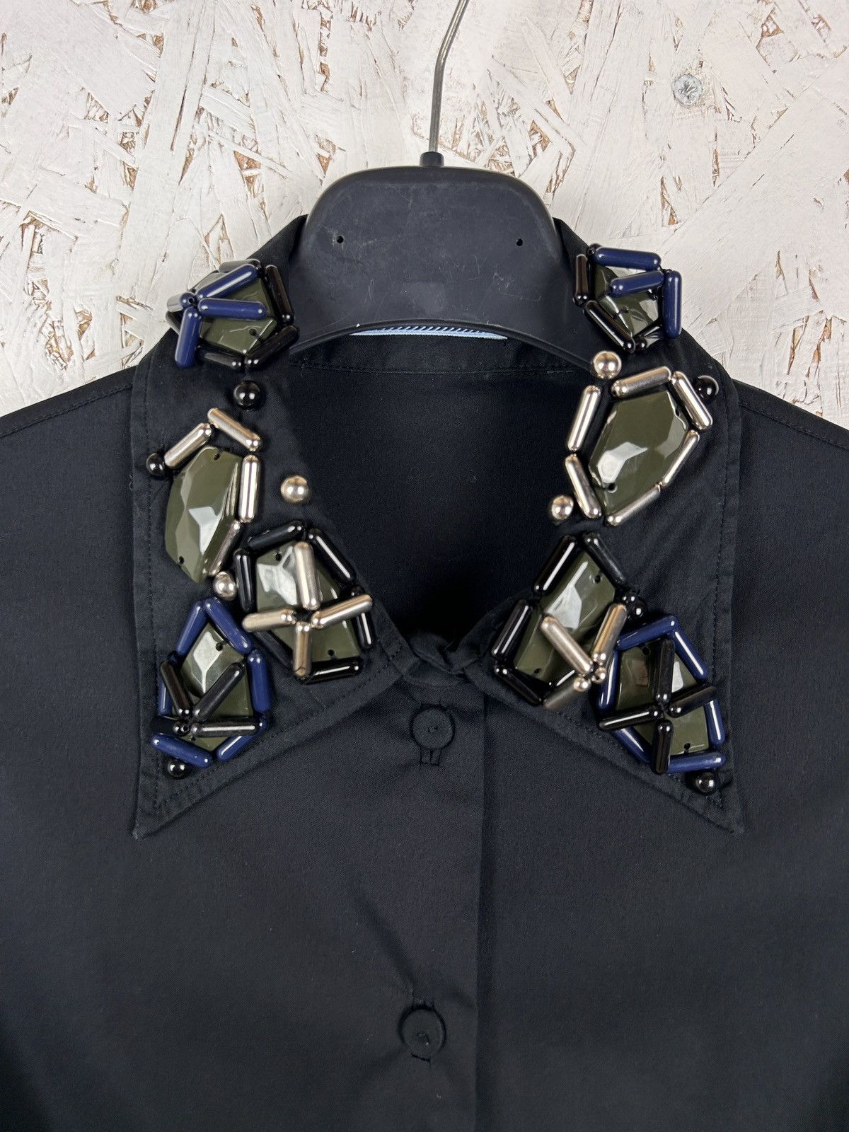 Prada Vintage Prada Crystal Embellished Long Sleeve Shirt Size S / US 4 / IT 40 - 4 Thumbnail