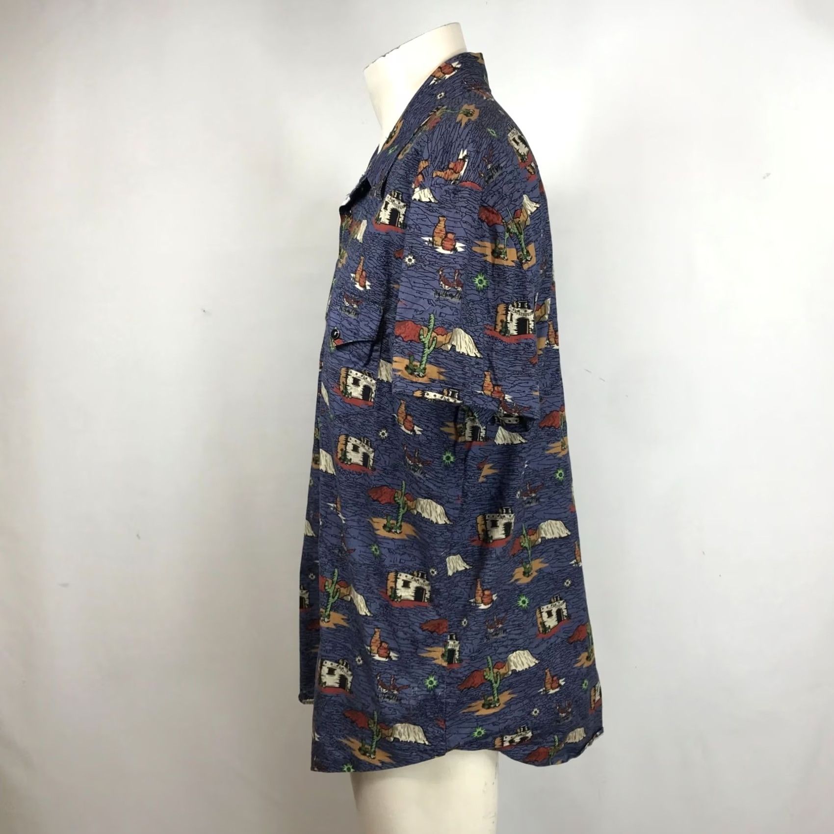 Denime ROCK & ROLL DENIM Men XL Blue Short Sleeve Button-Up Shirt Size US 36 / EU 52 - 6 Thumbnail