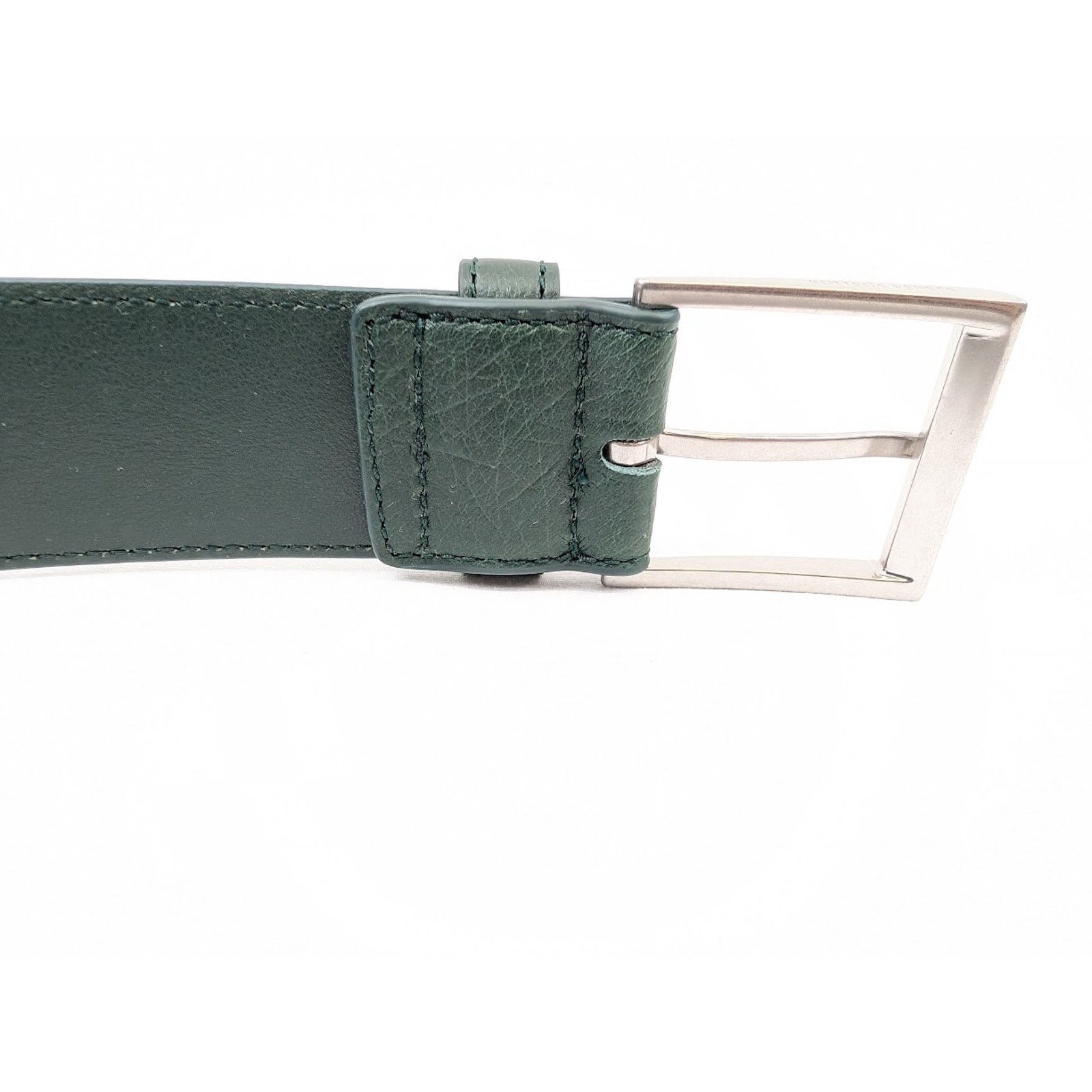 Bottega Veneta o1rshd1 Size: 90 / Struzzo Light Calf Belt in Pine Green Size 34 - 5 Thumbnail