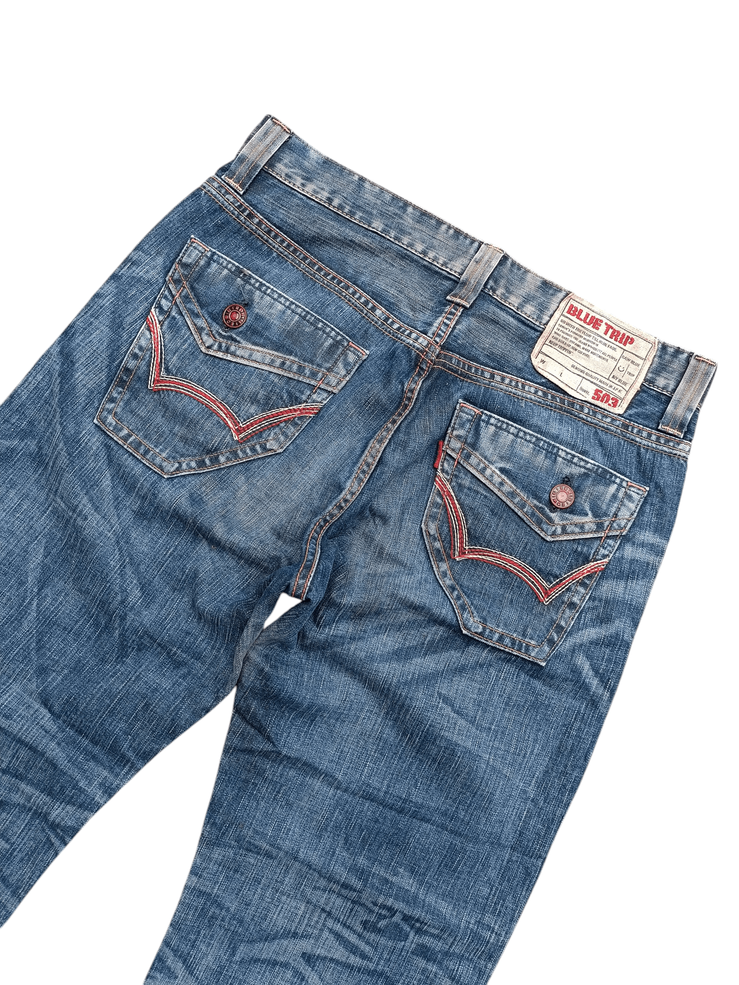 Beauty Beast Vintage Edwin 503 Loose Baggy Faded Dirty Style Denim Size US 34 / EU 50 - 7 Thumbnail