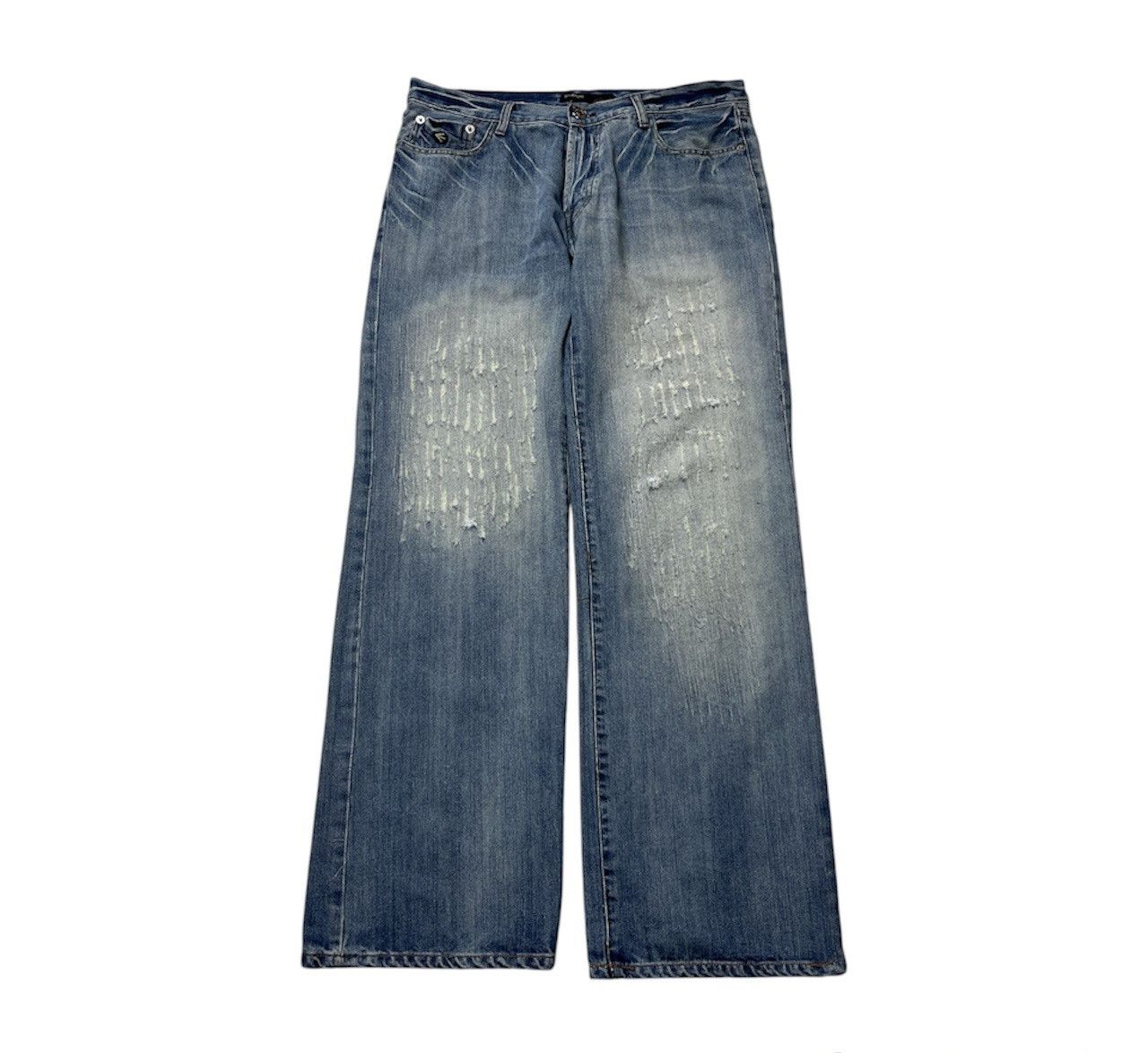 Energie × Vintage Vintage Energie gold baggy washed distressed ripped jeans Size US 36 / EU 52 - 1 Thumbnail