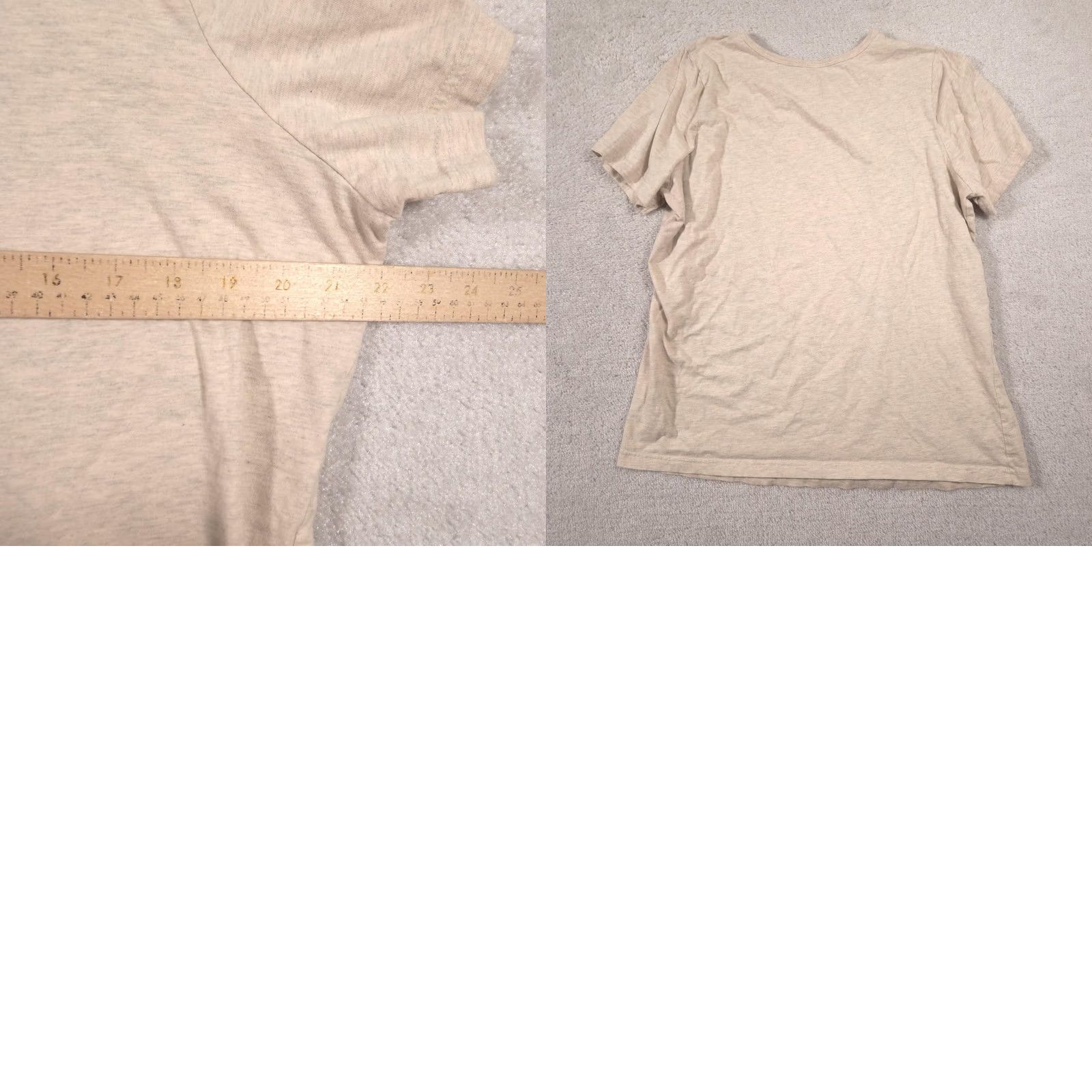 Vintage Woman Within Shirt Womens M Beige Solid Crew Neck Short Sleeve Basic Tee Top Size M / US 6-8 / IT 42-44 - 8 Thumbnail