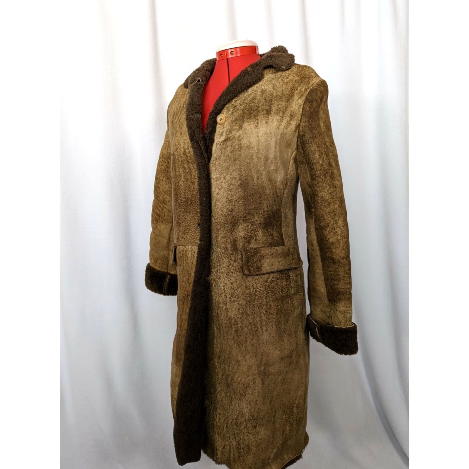 Jil Sander VINTAGE Jil Sander Archive Brown Shearling Fur Leather Jacket Women 38 Overcoat Snickerdoodle Leather Shop-Named Details Included Brown Size XS / US 0-2 / IT 36-38 - 2 Thumbnail
