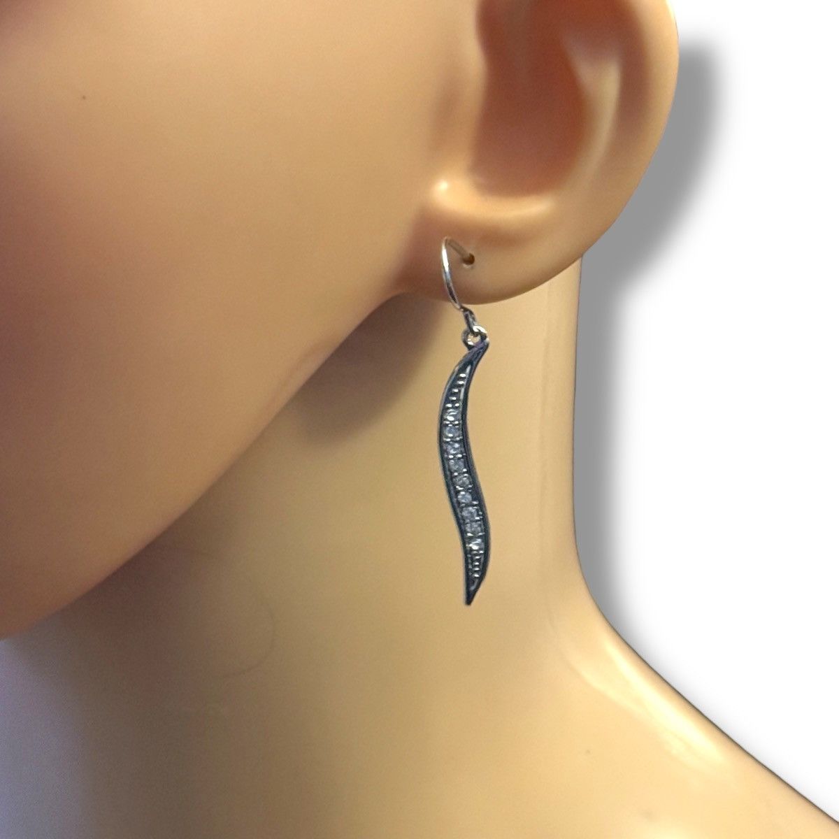 Other Touchstone Crystal rhodium plated crystal dangle earrings Size ONE SIZE - 2 Thumbnail