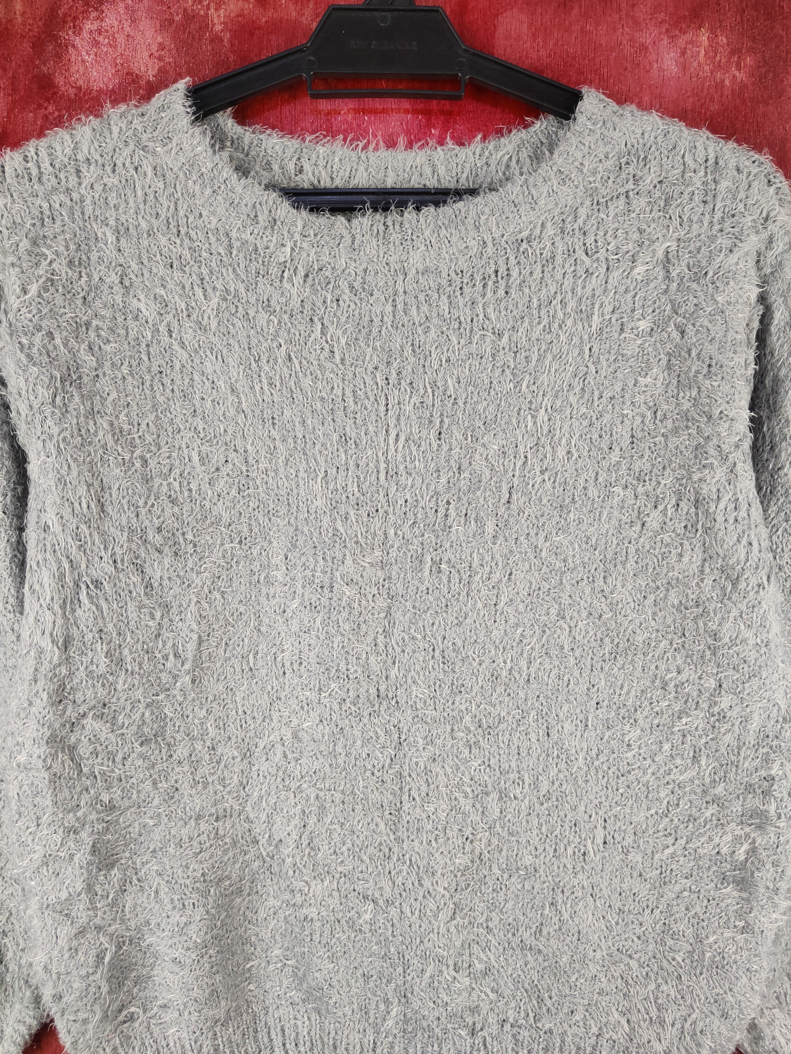 GU GU Dark Gray Shag Shaggy Fur Mohair Knitwear #S2094 Size S / US 4 / IT 40 - 2 Thumbnail