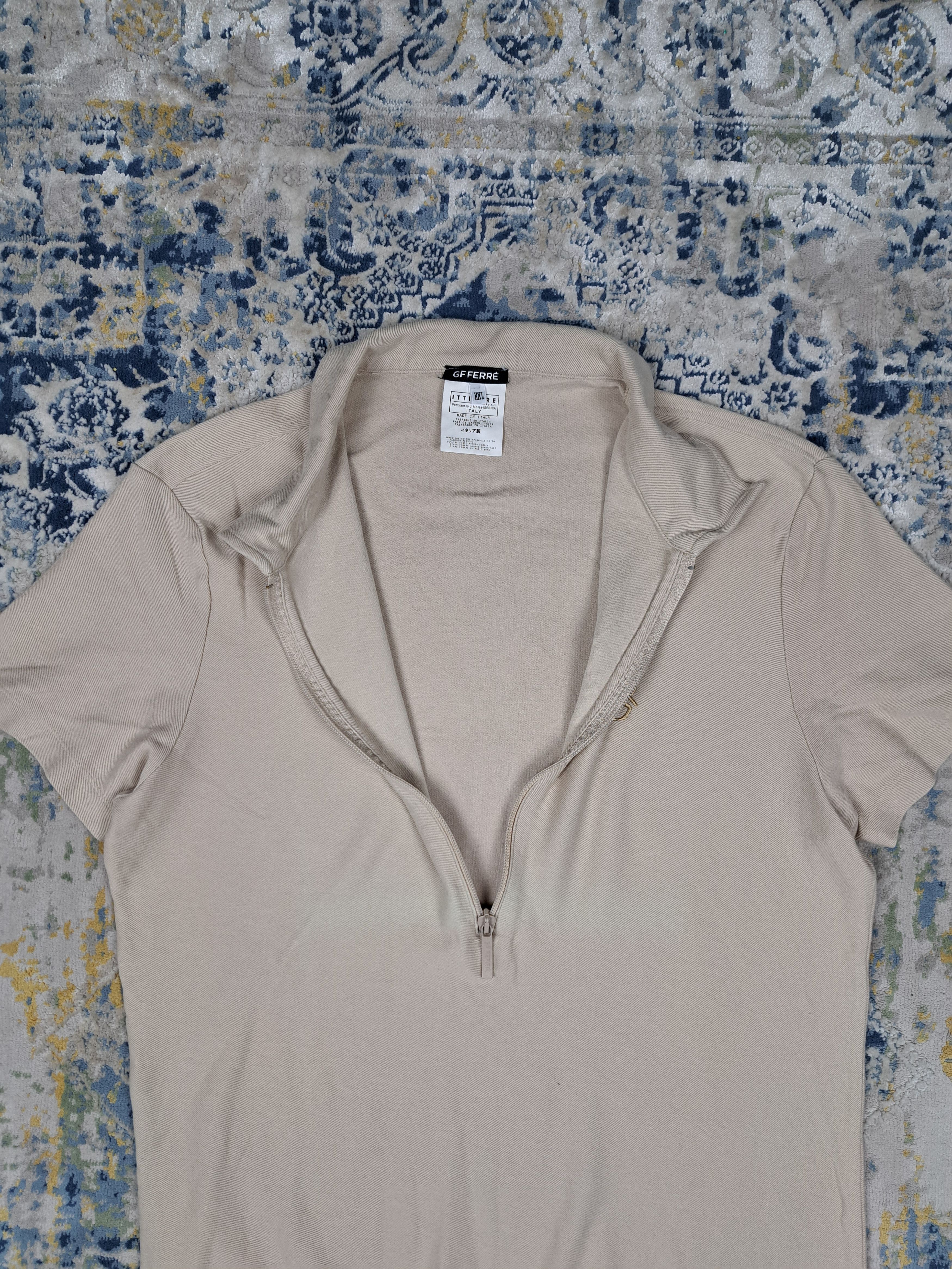 Gianfranco Ferre Ferre Half Zip Polo Shirt Luxury Designer Archive Old Money Size US L / EU 52-54 / 3 - 4 Thumbnail