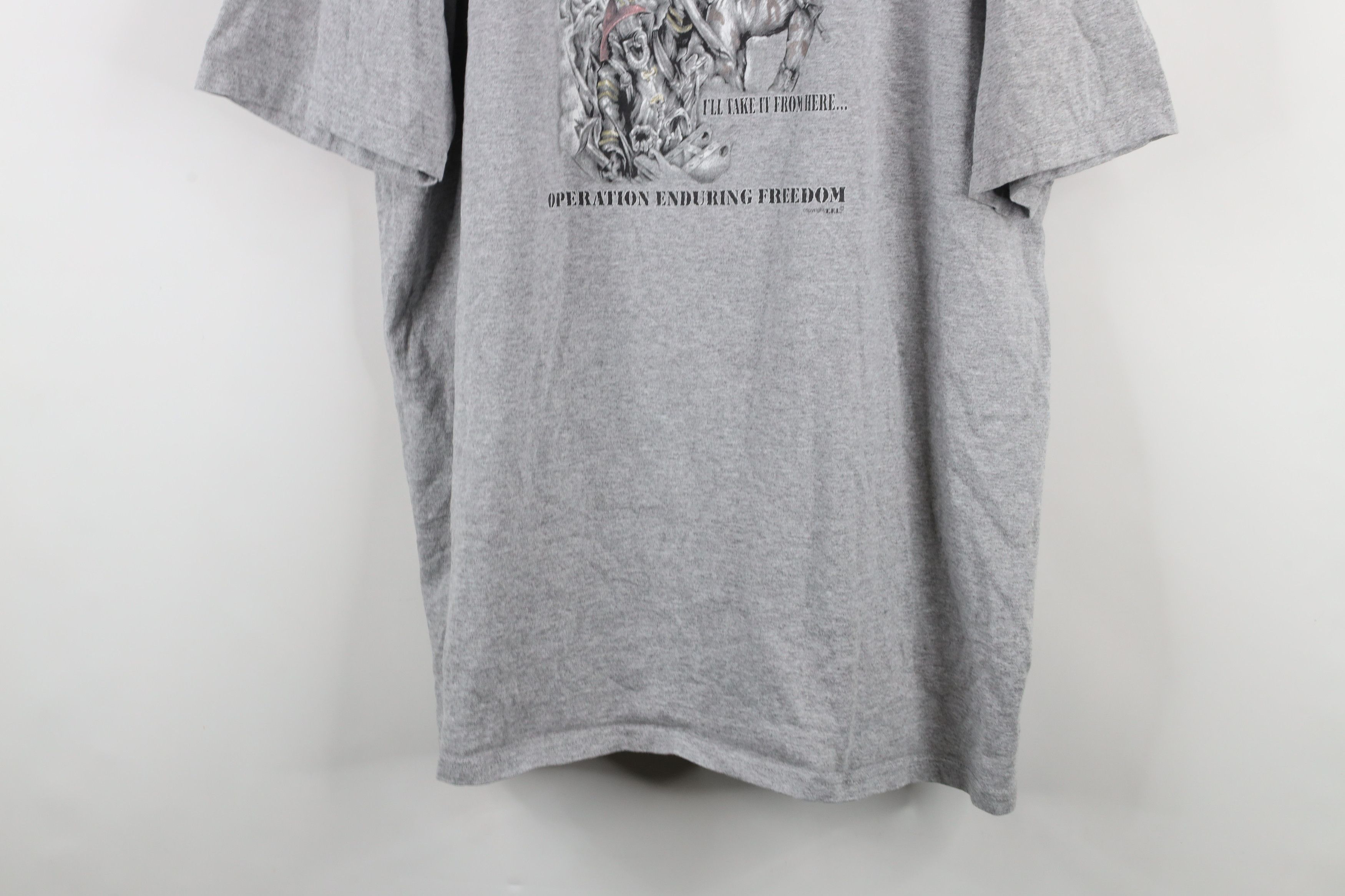Vintage Vintage Y2K 9/11 Operation Enduring Freedom T-Shirt Gray Size US XXL / EU 58 / 5 - 3 Thumbnail