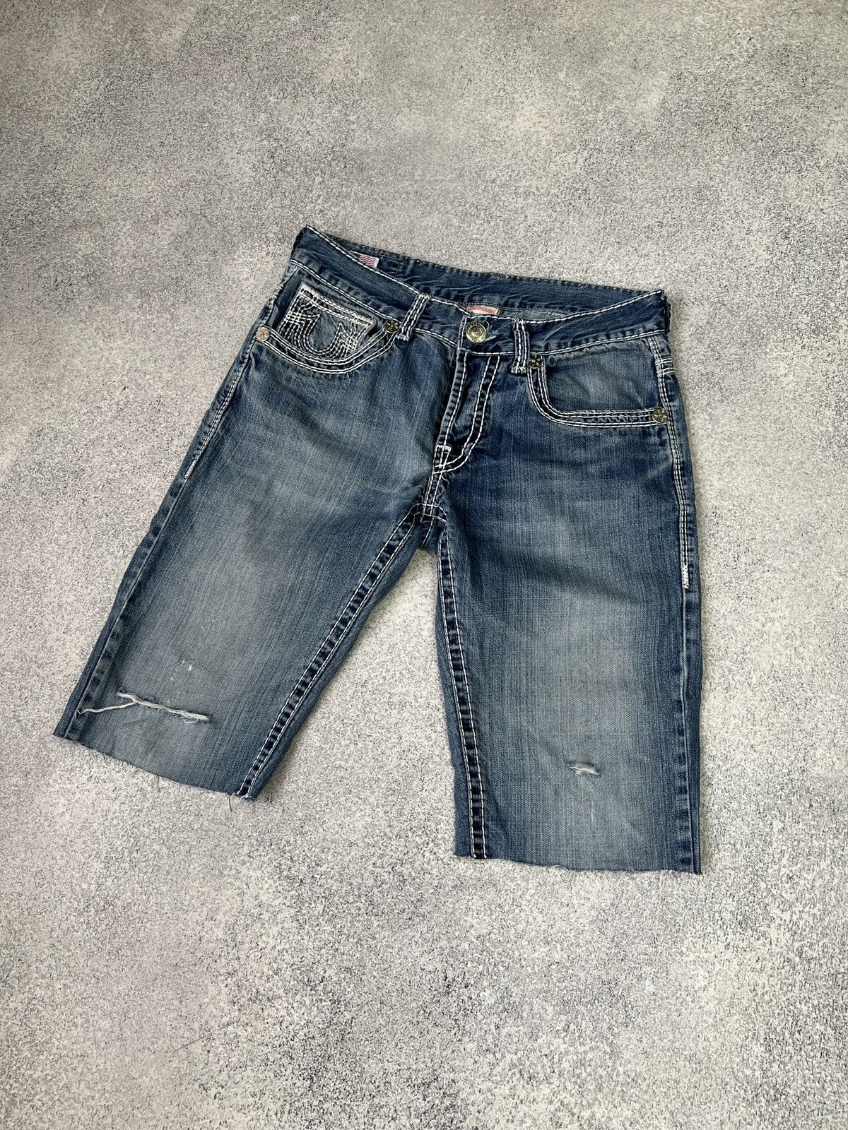 True Religion × Vintage CRAZY TRUE RELIGION Y2K JACKSON SHORTS CHIEF KEEF STYLE Size US 32 / EU 48 - 5 Thumbnail