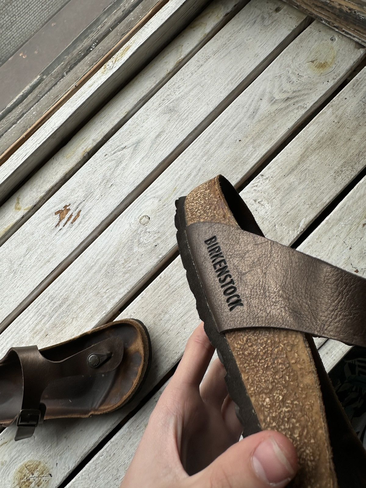Birkenstock VNTG🚨 BIRKENSTOCK BROWN LUXURY Y2K RARE WOMEN SLIDES Size US 7 / IT 37 - 11 Thumbnail