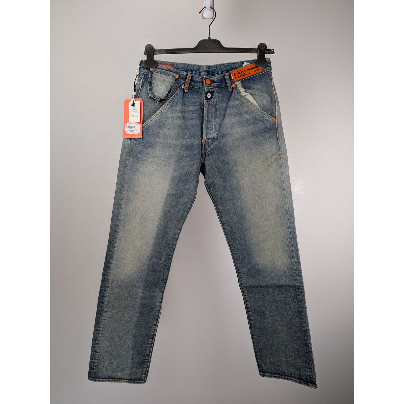 Heron Preston o1rshd1 Levi's 501 Vintage Wash Denim Jeans in Blue Size US 30 / EU 46 - 9 Thumbnail