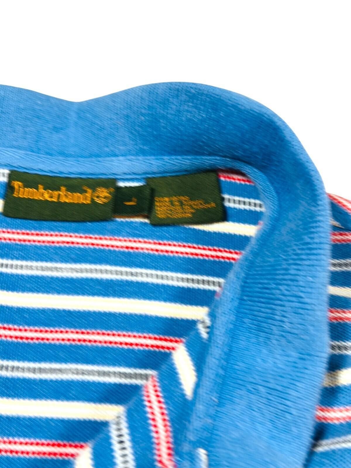 Timberland Timberland Polo Shirt Men's UK Size L Blue Striped Size US L / EU 52-54 / 3 - 9 Thumbnail