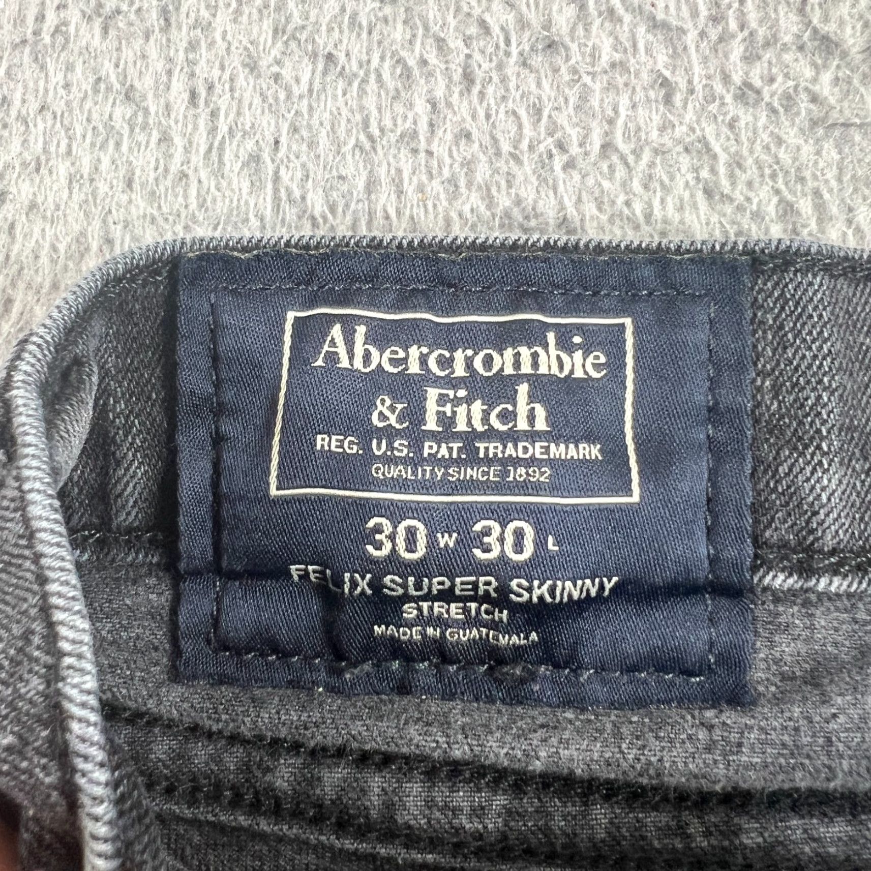 Abercrombie & Fitch ABERCROMBIE & FITCH Jeans Mens Black Felix Slim Stretch Denim 32x29 Regular Inseam 29" Skinny Size US 32 / EU 48 - 5 Thumbnail
