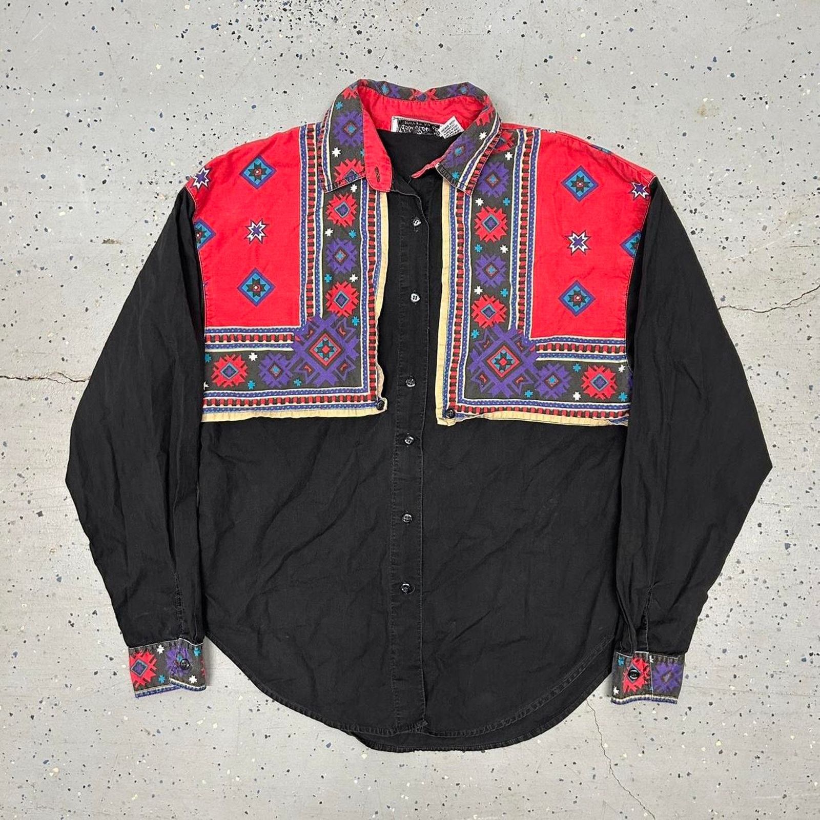 Other VTG 80s/90s Black and red western style button up shirt Size M / US 6-8 / IT 42-44 - 1 Thumbnail