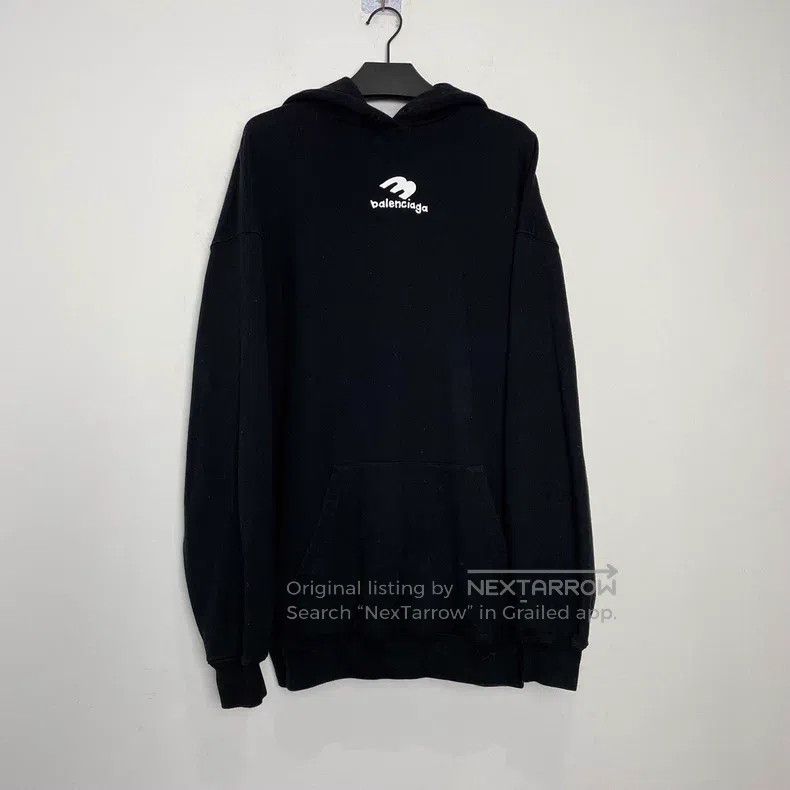 Balenciaga Balenciaga Black Front and Back Graffiti Logo Hooded Sweat Size US XS / EU 42 / 0 - 1 Thumbnail