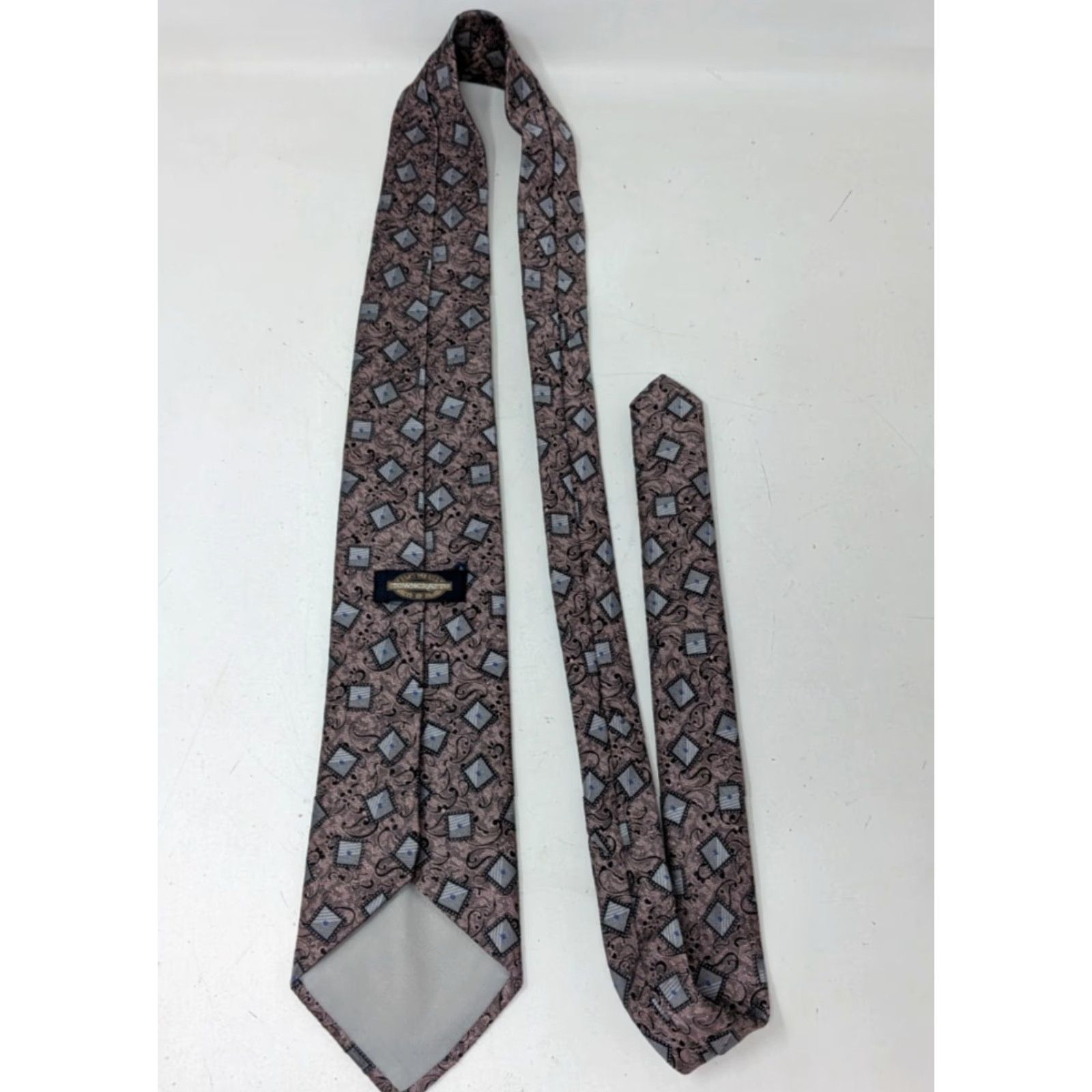 Vintage VINTAGE Towncraft Geometric Square Paisley Silk Polyester Mens Neck Tie Portugal Neck Tie Mens Vintage Geometric Paisley Tie Mens Portugal Size ONE SIZE - 5 Thumbnail