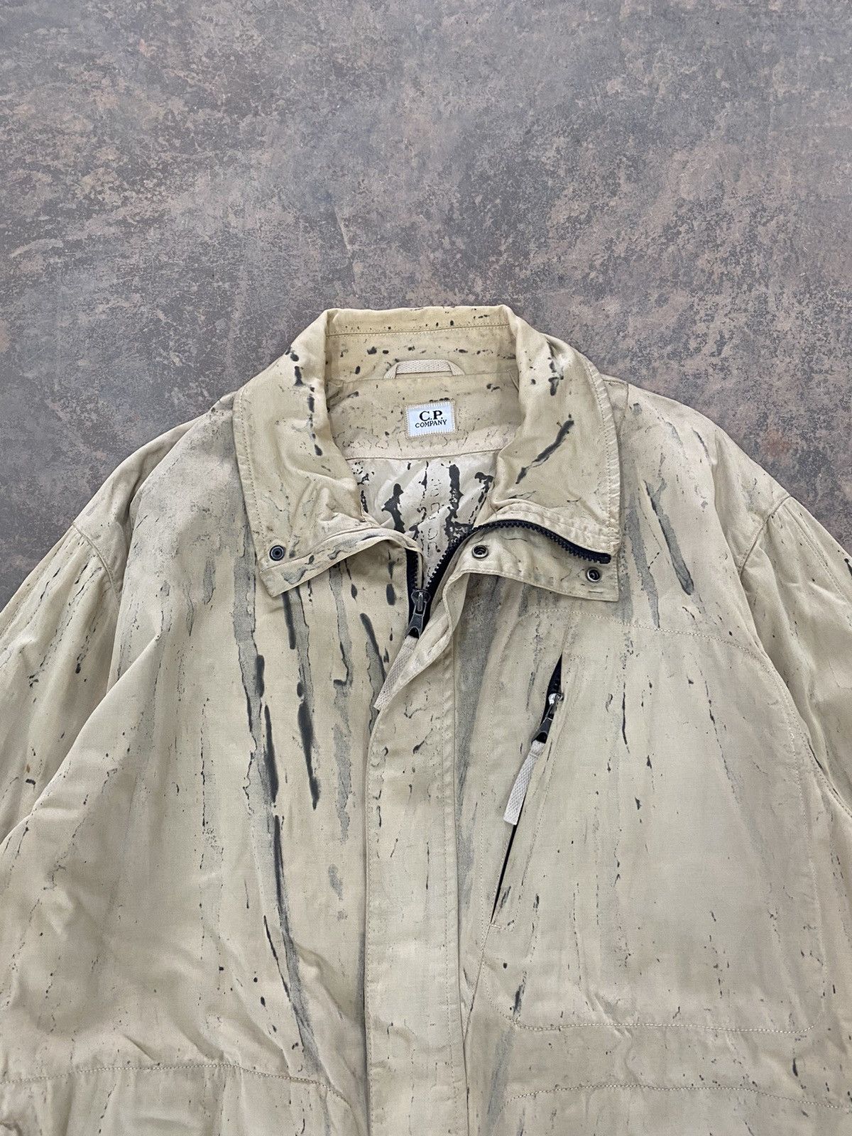 C.P. Company VINTAGE C.P. COMPANY WAXED PAINT SPLATTER ZIPPER JACKET Size US L / EU 52-54 / 3 - 6 Thumbnail