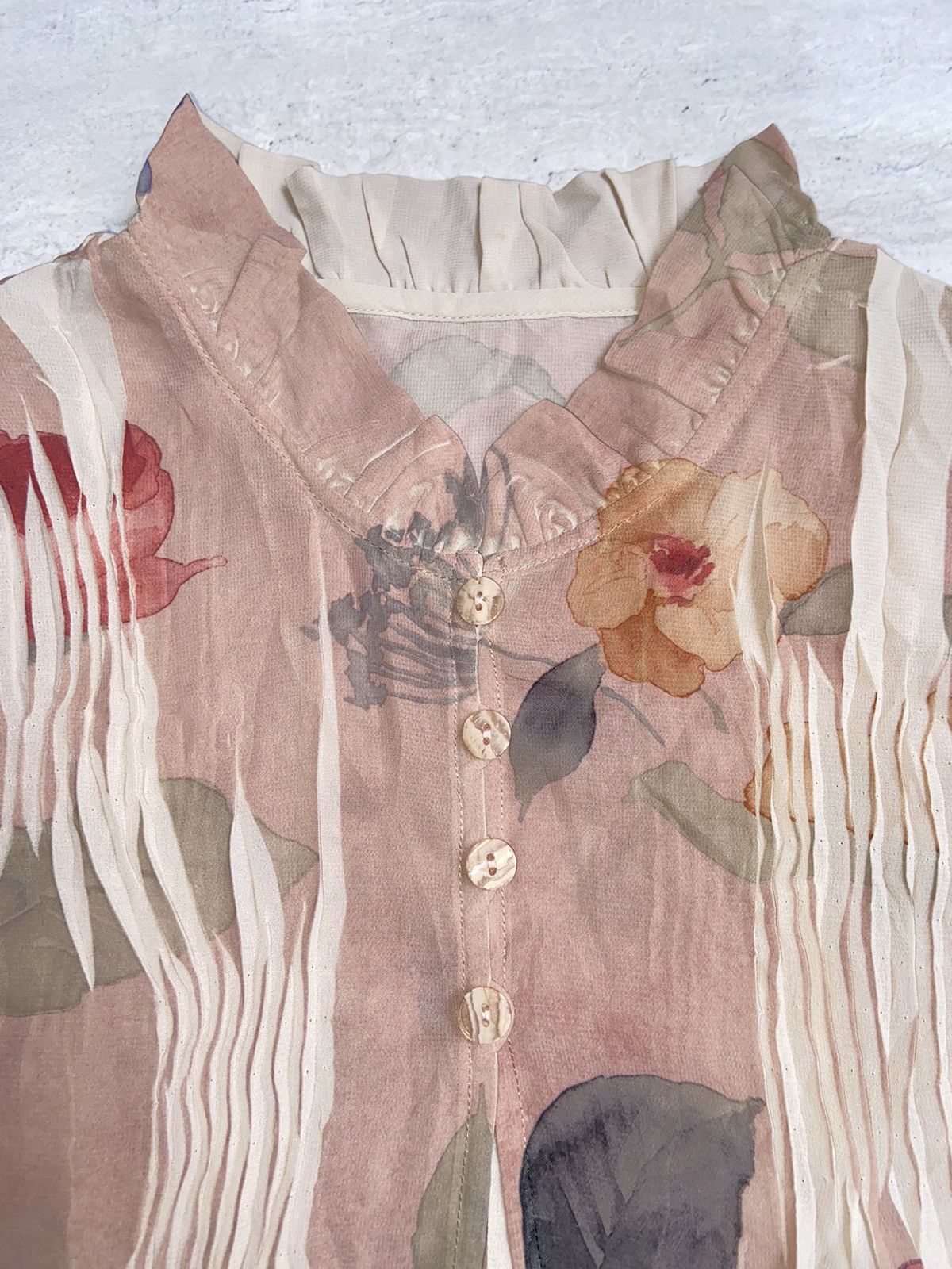 Other Issey Miyake Floral Patterned Blouse Size S / US 4 / IT 40 - 6 Thumbnail