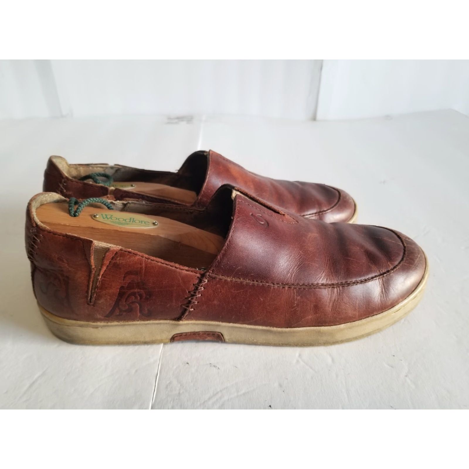 Olukai Olukai Kama'aina Loafer Casual Slip On Mens US Size 10 Leather Brown Rubber Lining Leather Cushioned M Shoe Width Size US 10 / EU 43 - 2 Thumbnail