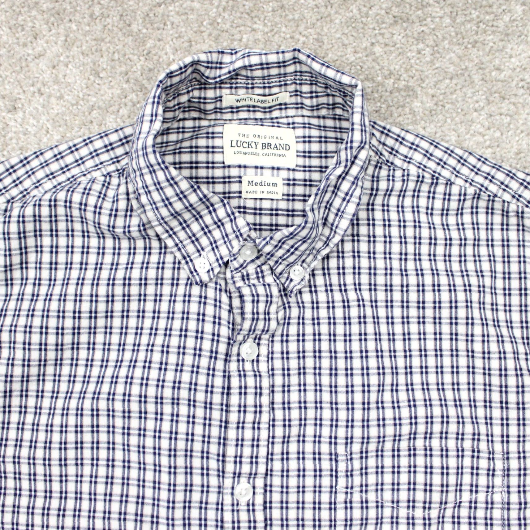 Lucky Brand Lucky Brand Button-Up Shirt Mens Medium Plaid Cotton Long Sleeve Blue White Label 90s Classic Casual Workwear Size US M / EU 48-50 / 2 - 5 Thumbnail