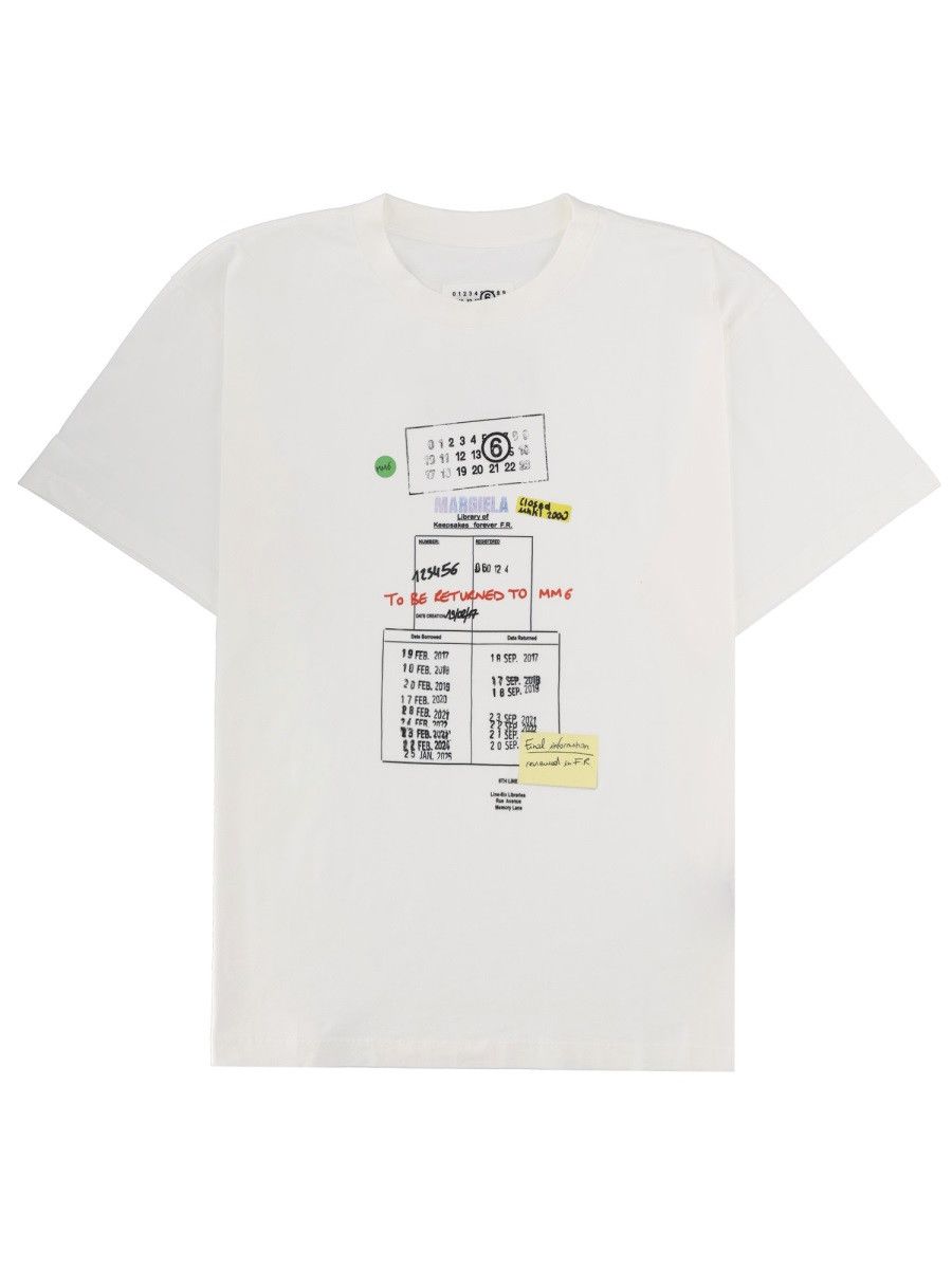 MM6 MM6 T-SHIRT CON STAMPA - WHITE Size US L / EU 52-54 / 3 - 1 Thumbnail