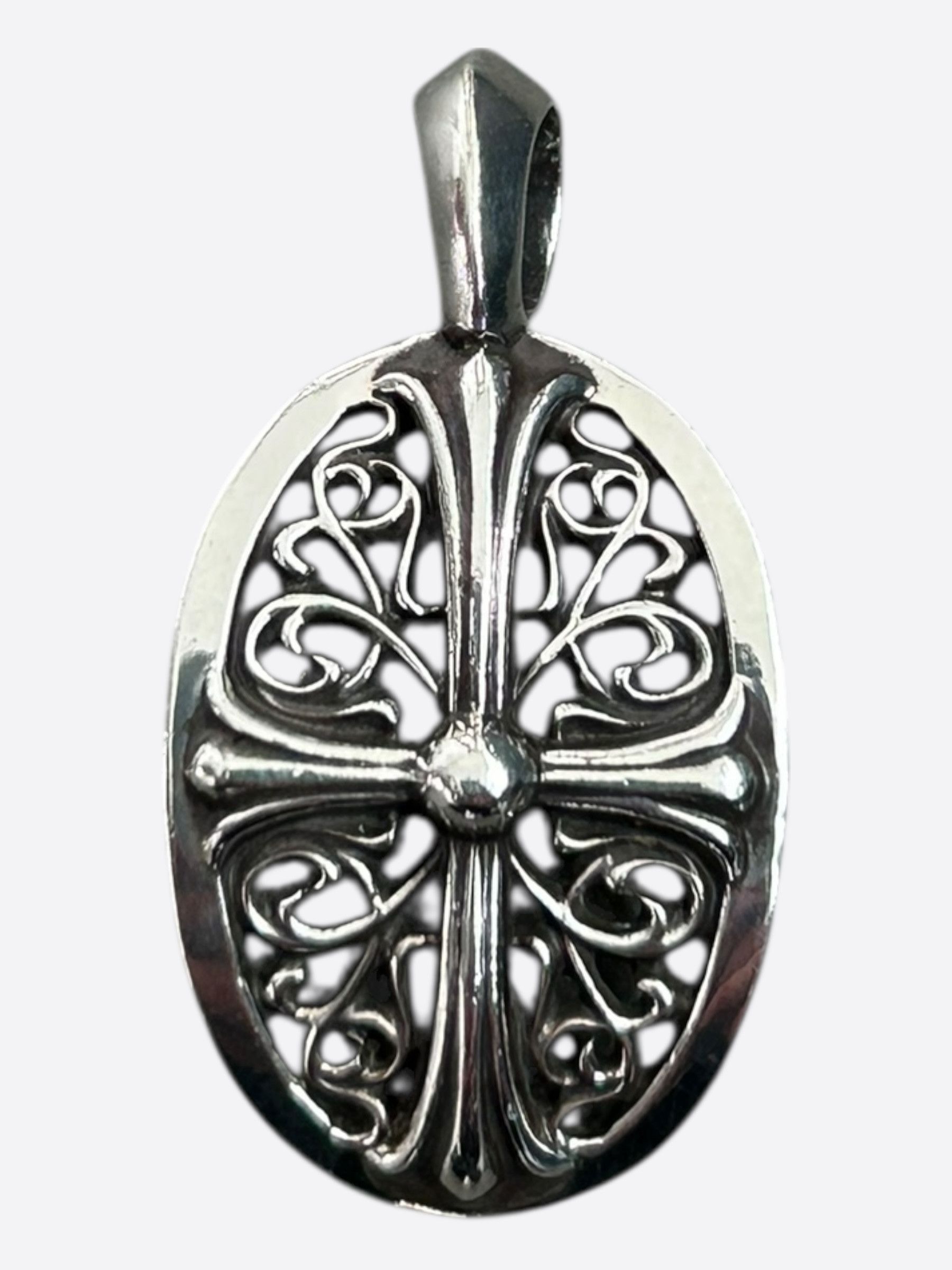 Chrome Hearts Chrome Hearts Silver Oval Cross Pendant Size ONE SIZE - 1 Thumbnail