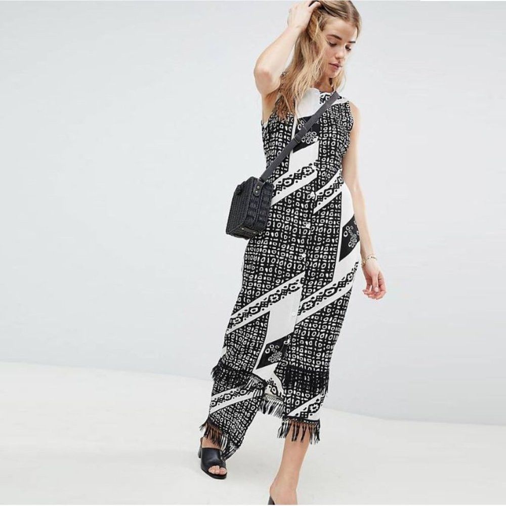 Other New Parisian Printed Midi Dress With Fringe Detail Size 6 T Size M / US 6-8 / IT 42-44 - 1 Thumbnail