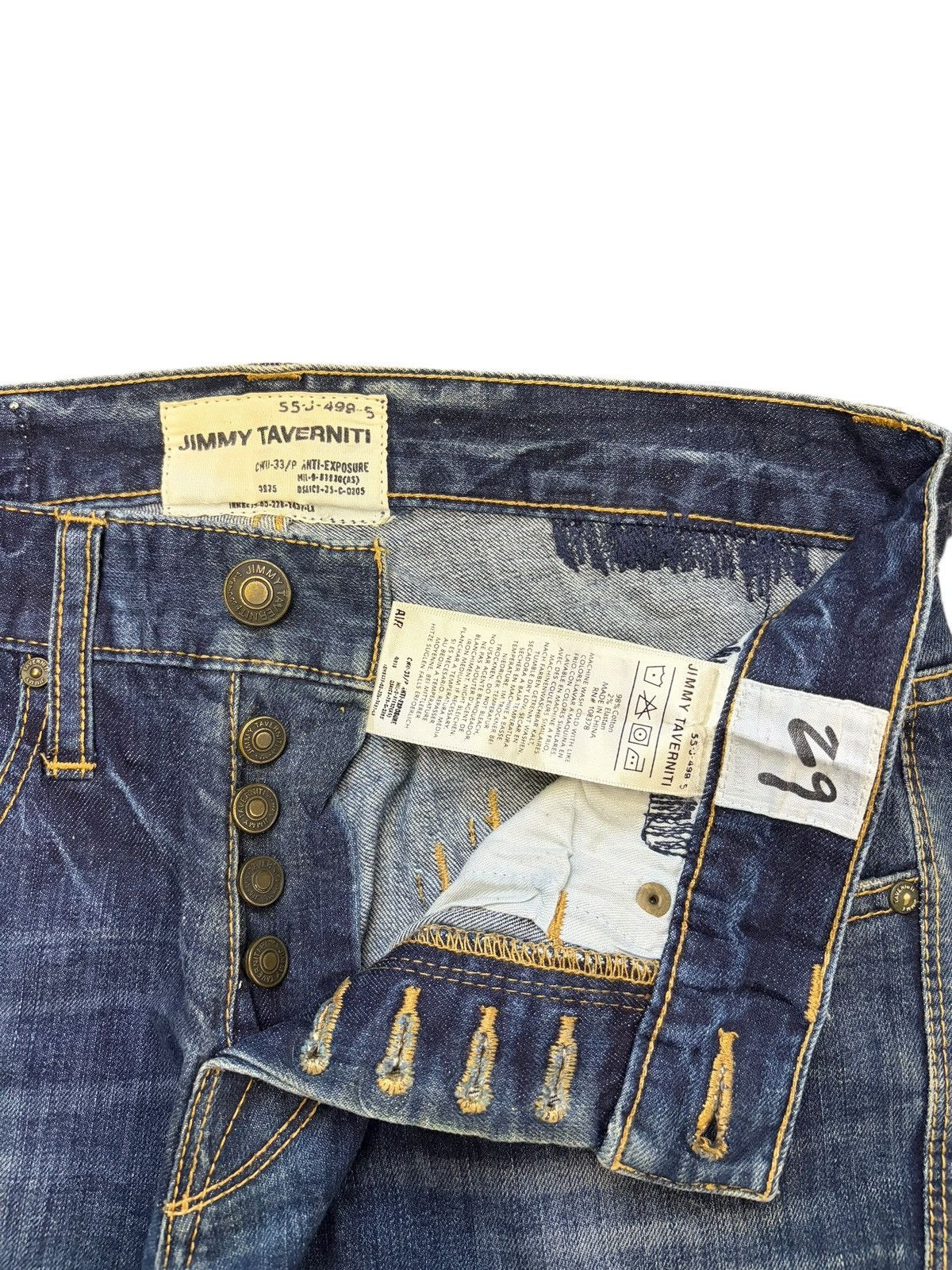 Jimmy Taverniti Vintage Jimmy Taverniti Faded Wash Distressed Jeans Size 31" - 5 Thumbnail