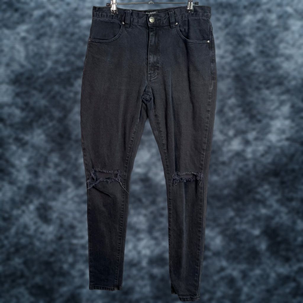 Vintage Carré Mens Slim Fit Size 30 Black Distressed Skinny Jeans Cotton Denim 5-Pocket Size US 30 / EU 46 - 1 Thumbnail