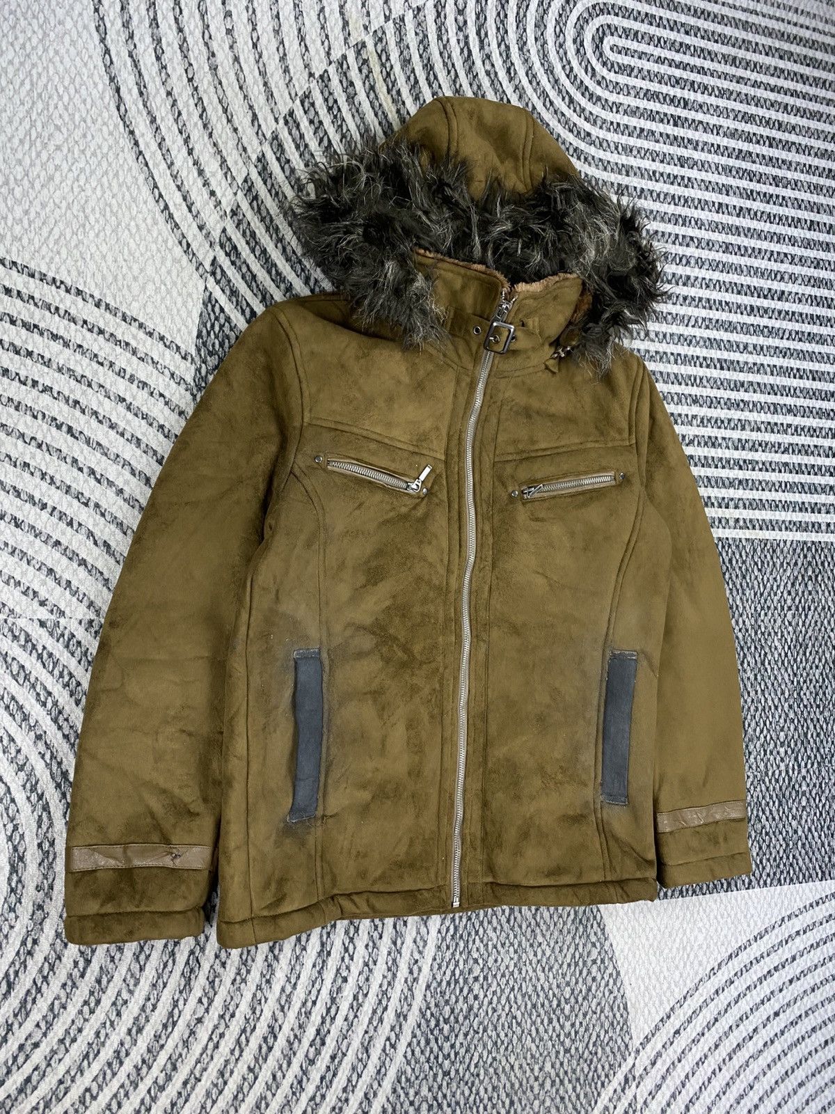 Hysteric Glamour Vtg Louis Cavlon Faux Fur Hooded Suede jacket Size US S / EU 44-46 / 1 - 3 Thumbnail