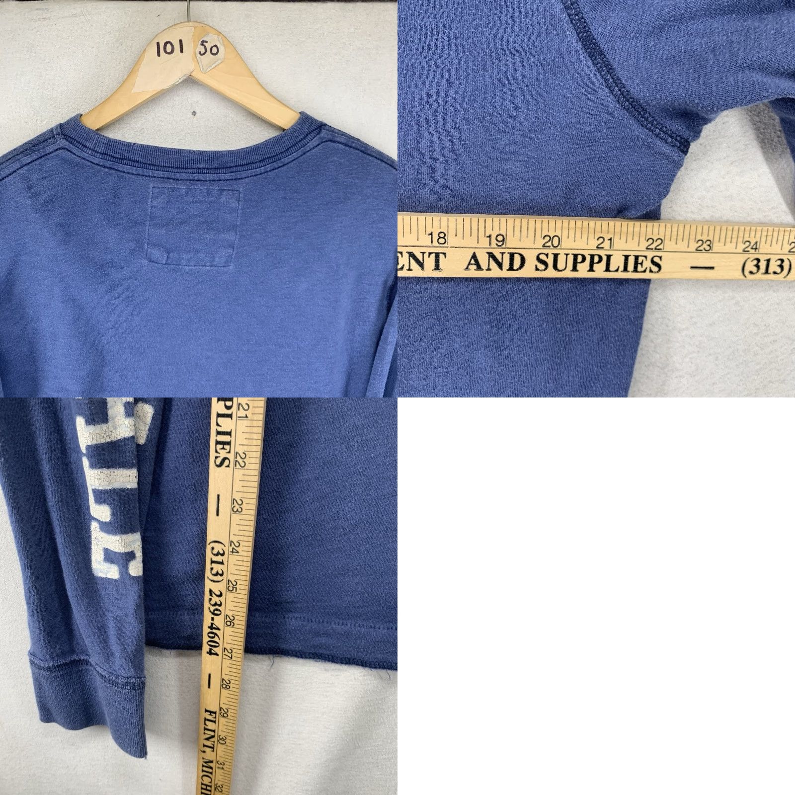 Vintage VINTAGE Aéropostale T-Shirt Mens L Blue Long Sleeve Distressed Graphic Print Ivy Adventure Time 90s Preppy Heavyweight Cotton Knit Embroidered Logo Size US L / EU 52-54 / 3 - 9 Thumbnail