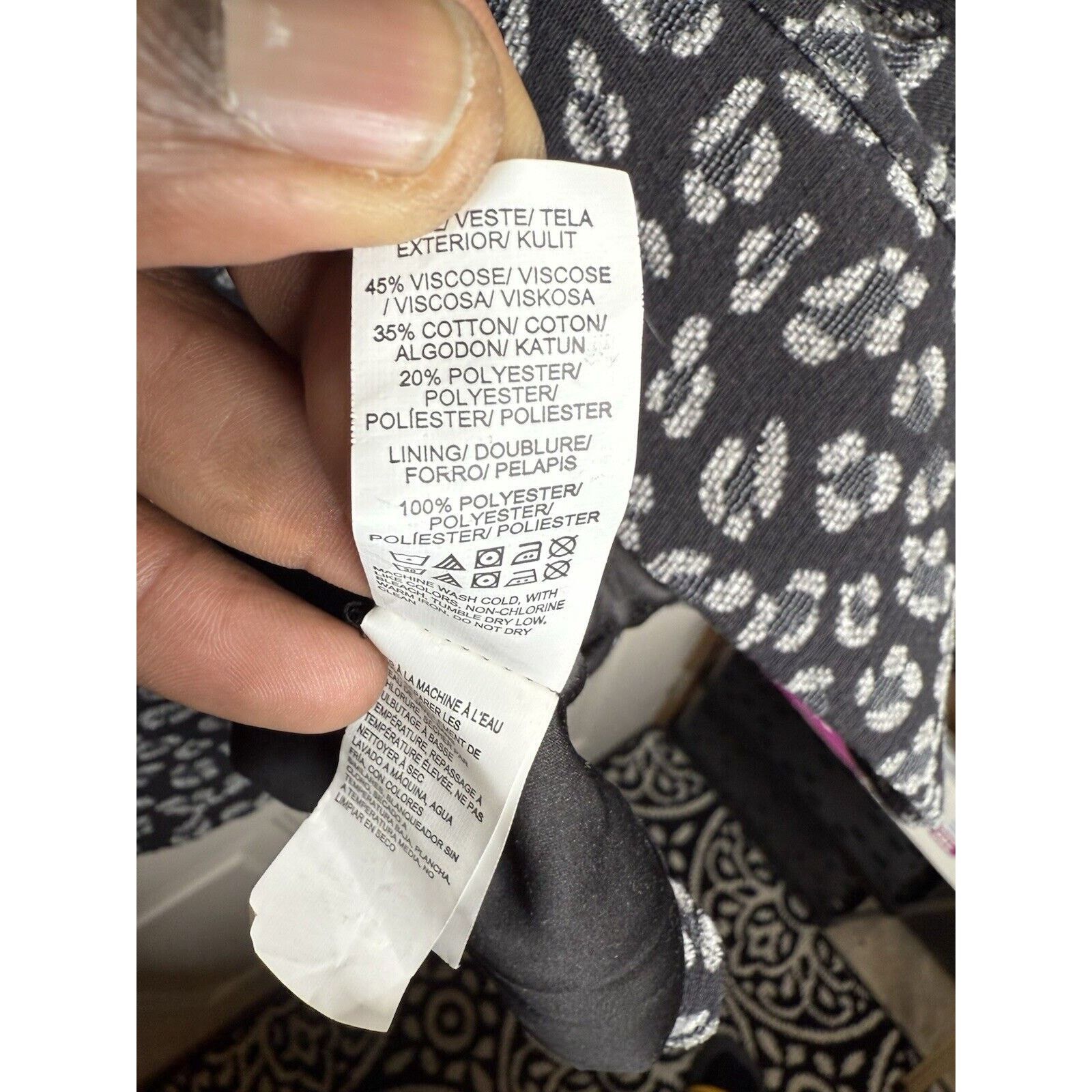 Lucky Brand Lucky Brand Leopard Long Jacket Blazer Womens XS Black Grey Size XS / US 0-2 / IT 36-38 - 8 Thumbnail