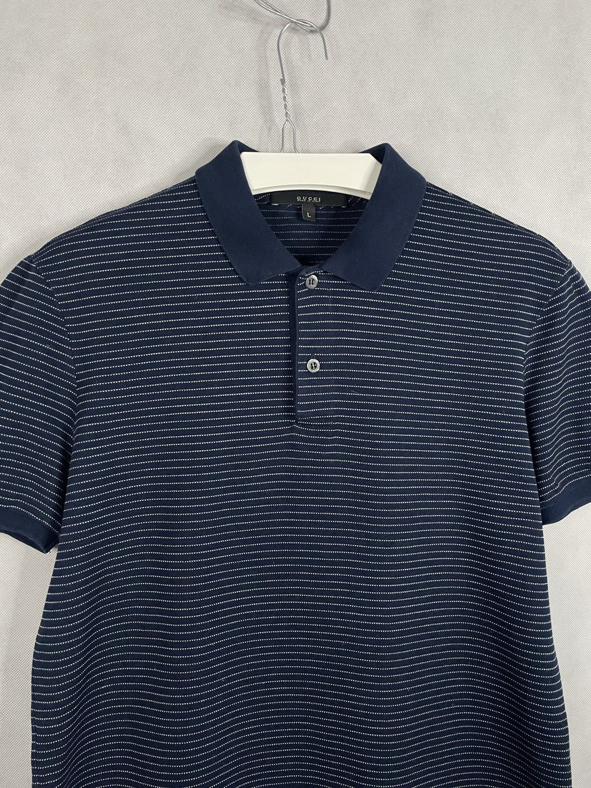 Designer × Gucci × Vintage Gucci Vintage Navy Polo Striped T-shirt Tee Designer Luxury Size US M / EU 48-50 / 2 - 4 Thumbnail