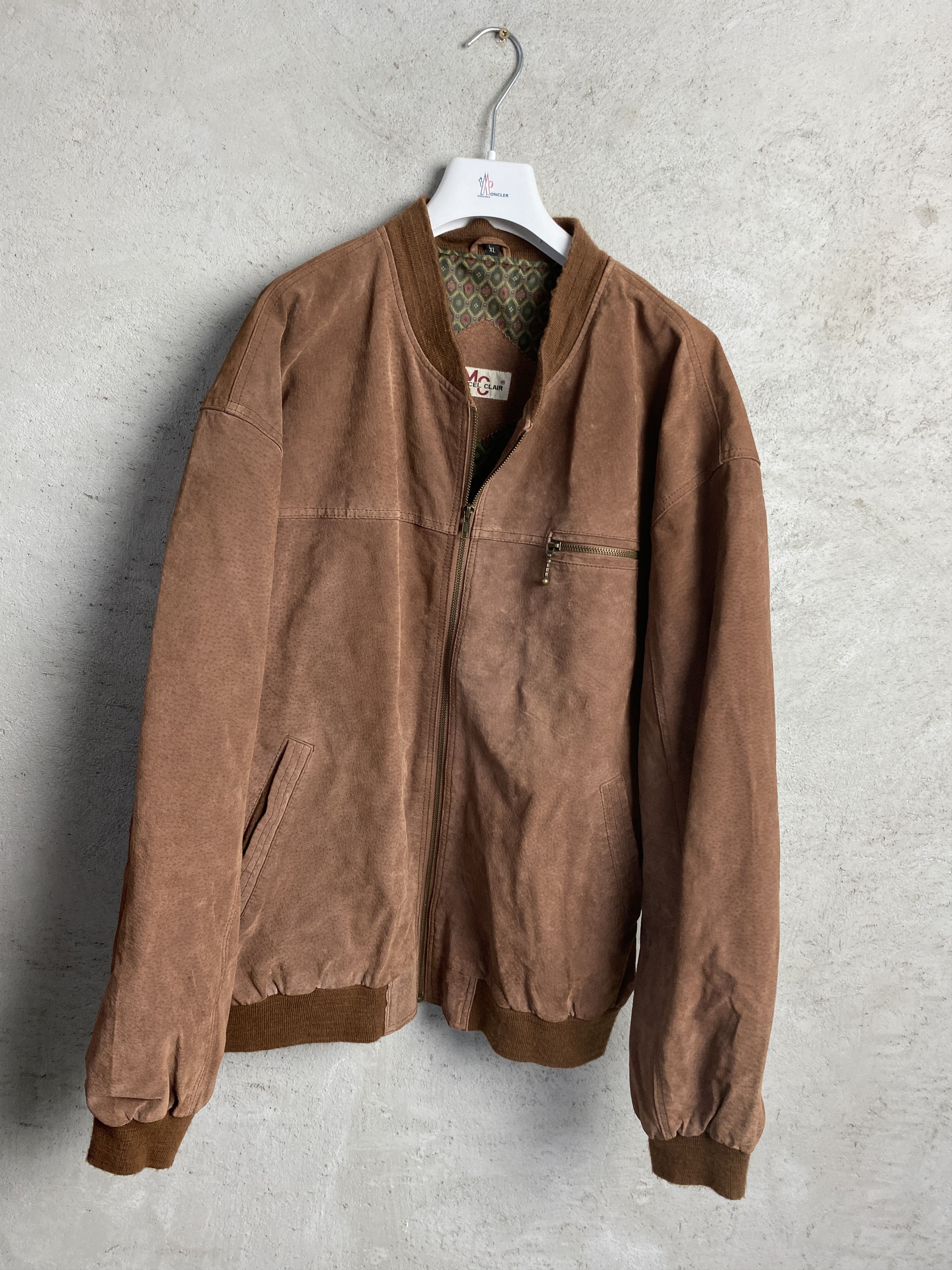 Genuine Leather Vintage leather jacket suede brown bomber Size US XL / EU 56 / 4 - 1 Thumbnail