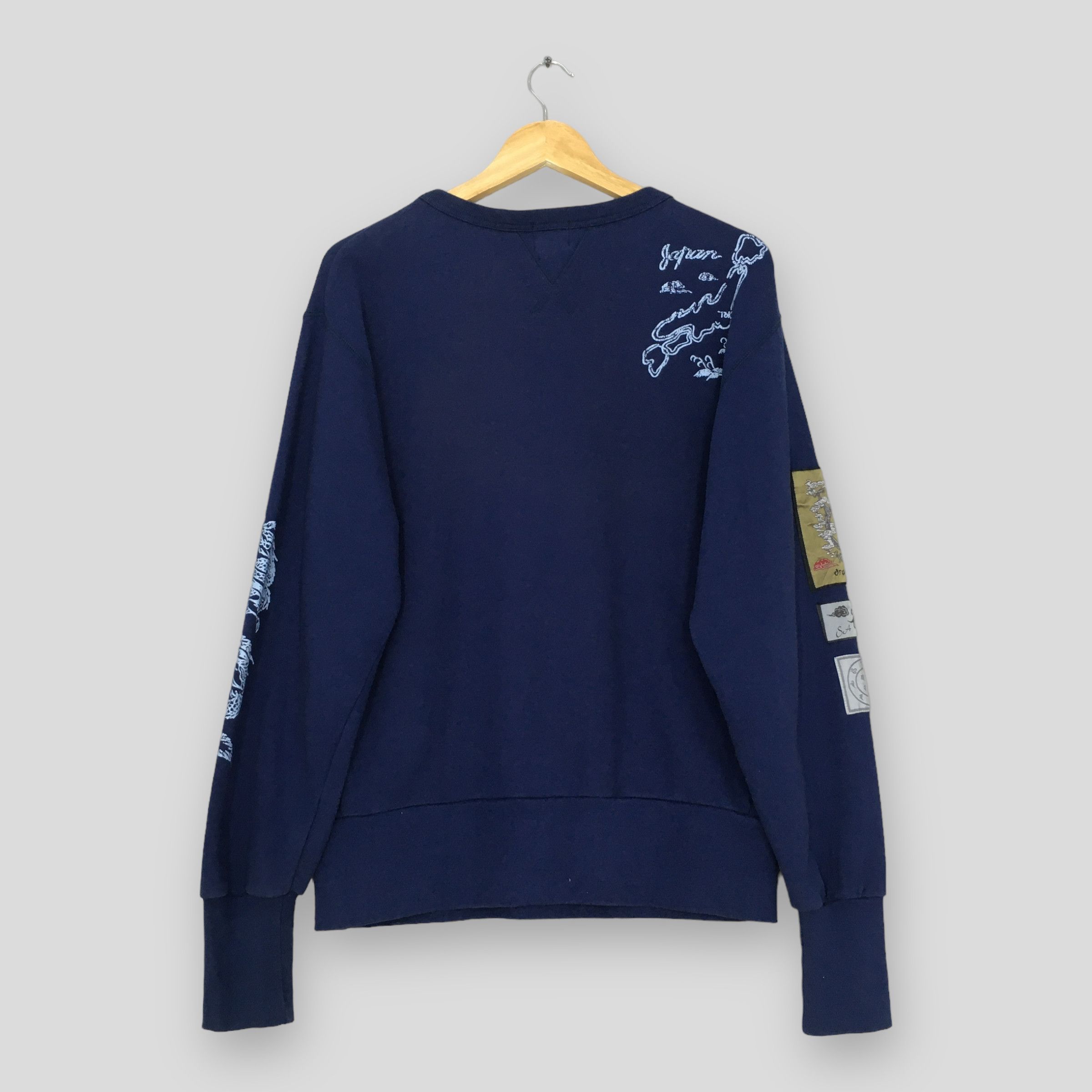 Japanese Brand × Vintage Vintage 90s Sukajan Dragon Japan Blue Sweatshirt Medium Size US M / EU 48-50 / 2 - 8 Thumbnail