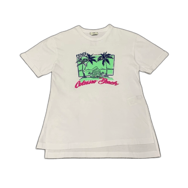 Fendi Fendi Sequin Palm Tree Graphic Short Sleeve T-Shirt Size S / US 4 / IT 40 - 1 Thumbnail