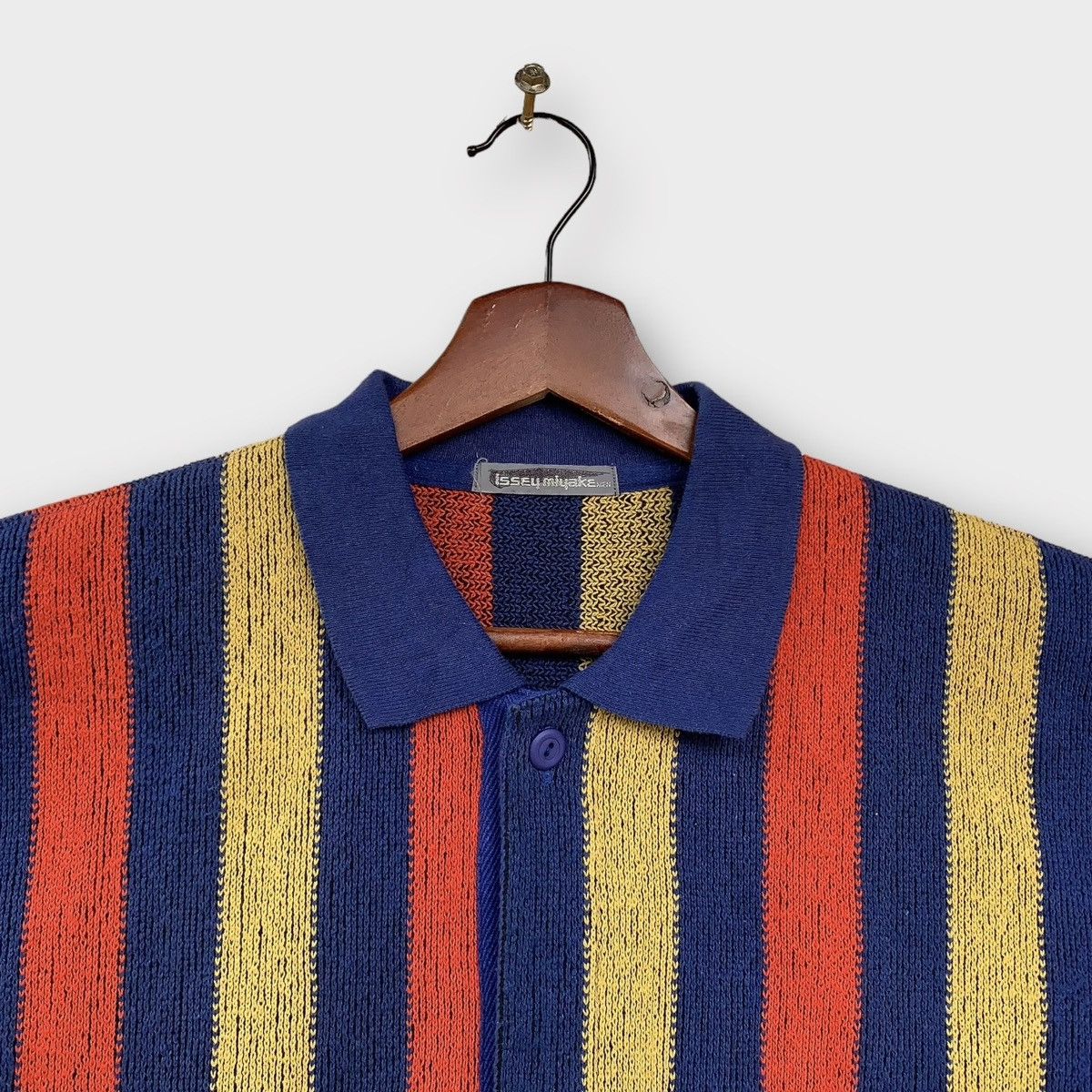 Issey Miyake Rare! Vintage 80s Stripe Issey Miyake Men Polos Knit Shirt Size US M / EU 48-50 / 2 - 4 Thumbnail