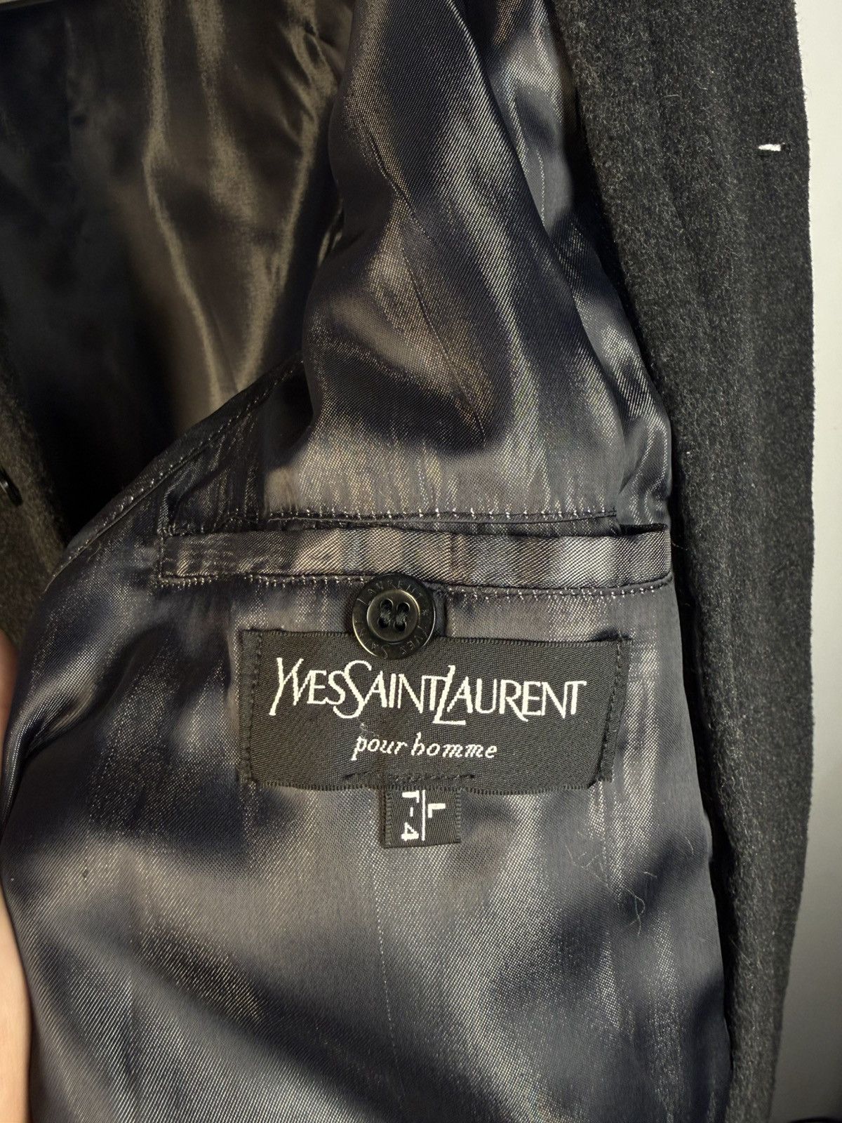 Yves Saint Laurent Wool YSL Coat Soft Grey Vintage Winter Jacket 90s Size US L / EU 52-54 / 3 - 15 Thumbnail