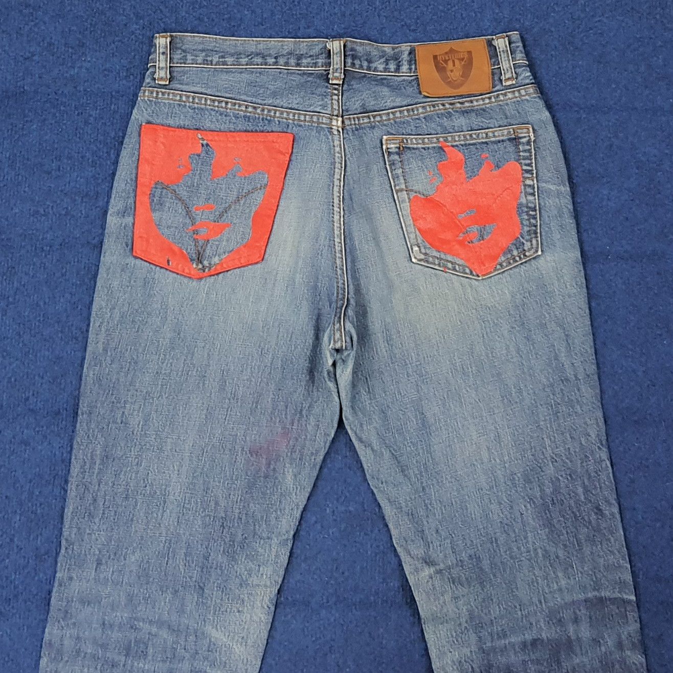 Hysteric Glamour Vintage Hysterics Raider Flare Custom Logo Jeans C265N8 Size US 29 - 2 Thumbnail