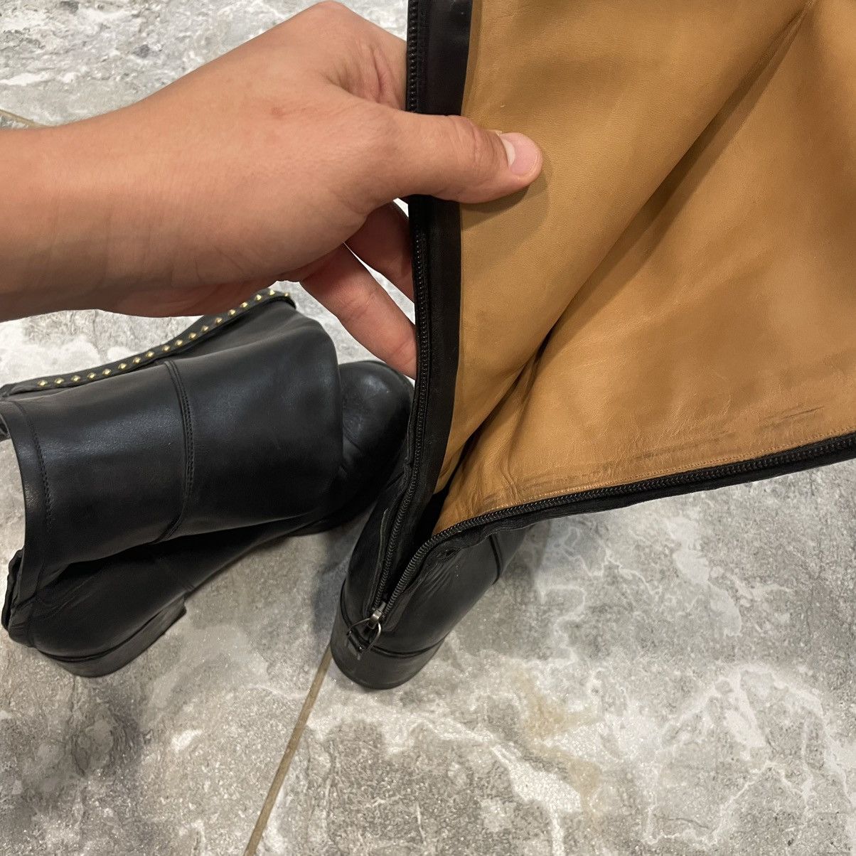 Gucci Gucci shoes Leather Horsebit Riding Boots heels platform old Size US 7 / IT 37 - 8 Thumbnail