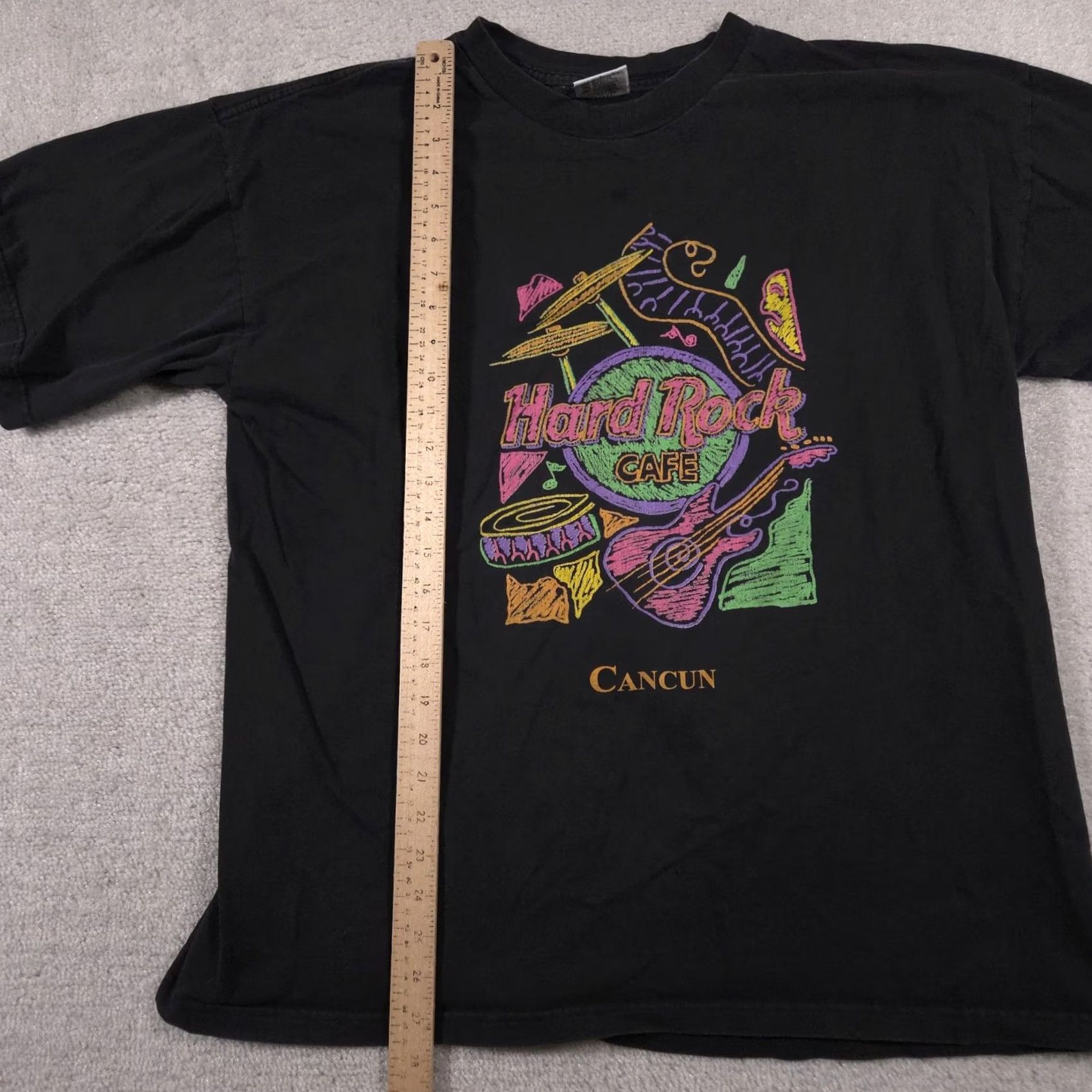 Hard Rock Cafe VINTAGE Hard Rock Cafe Shirt Mens XL Black Cancun Neon Graphic 90s Tee Size US XL / EU 56 / 4 - 7 Thumbnail