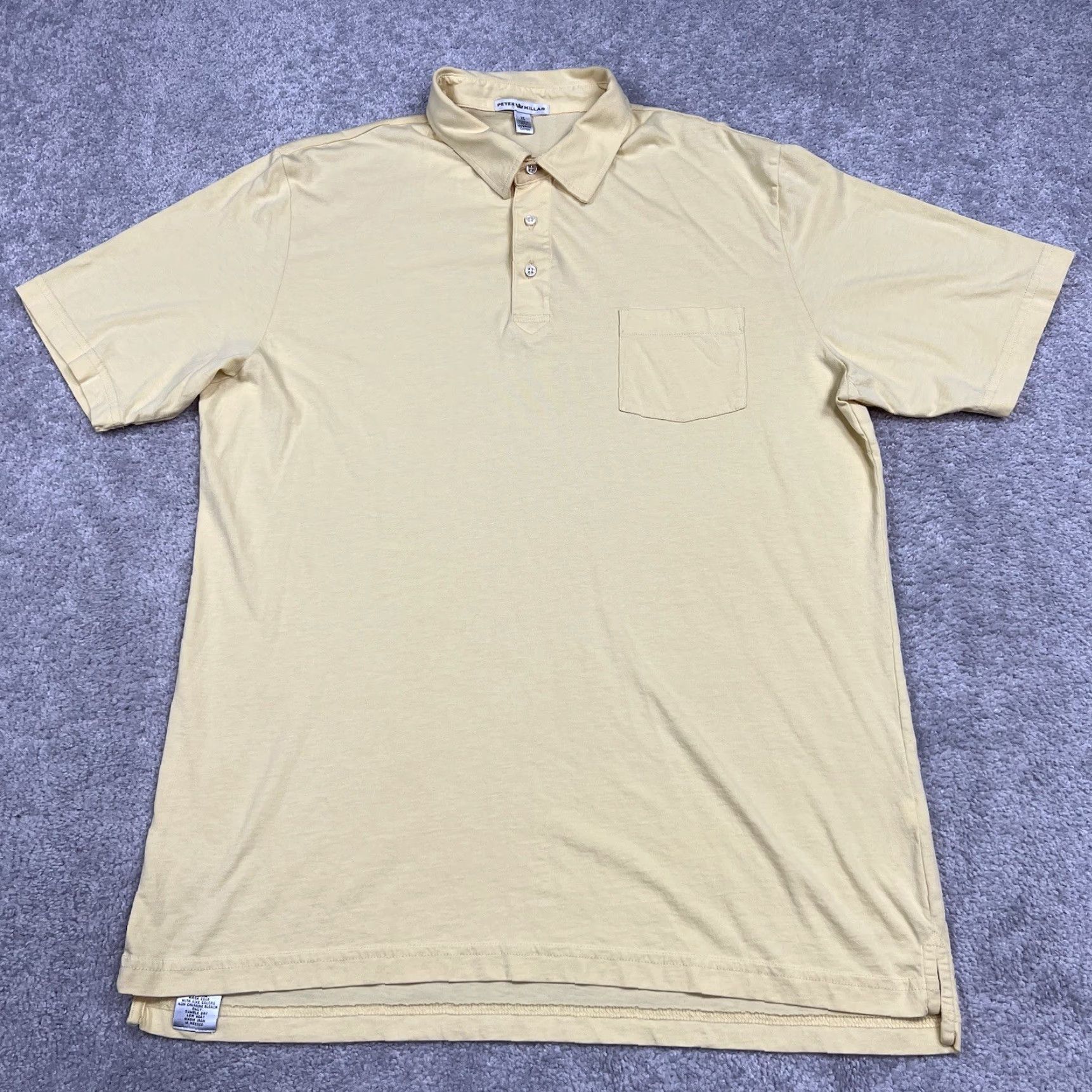 Peter Millar Peter Millar Polo Shirt Mens XL Yellow Pima Cotton Pullover Top Golf EUC Size US XL / EU 56 / 4 - 2 Thumbnail