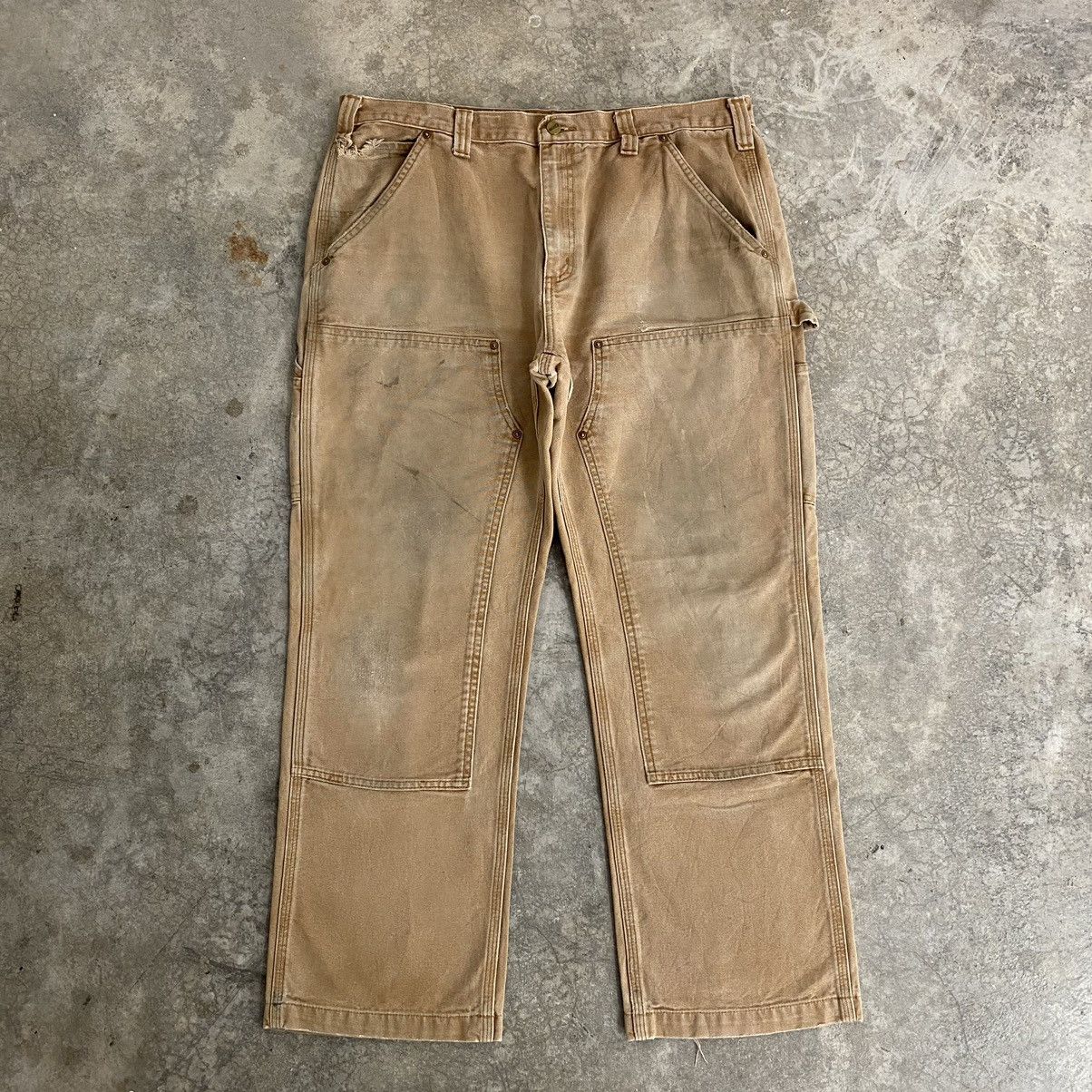 Carhartt VTG Carhartt Double Knee Faded Distressed Carpenter Pants Size US 37 - 3 Thumbnail