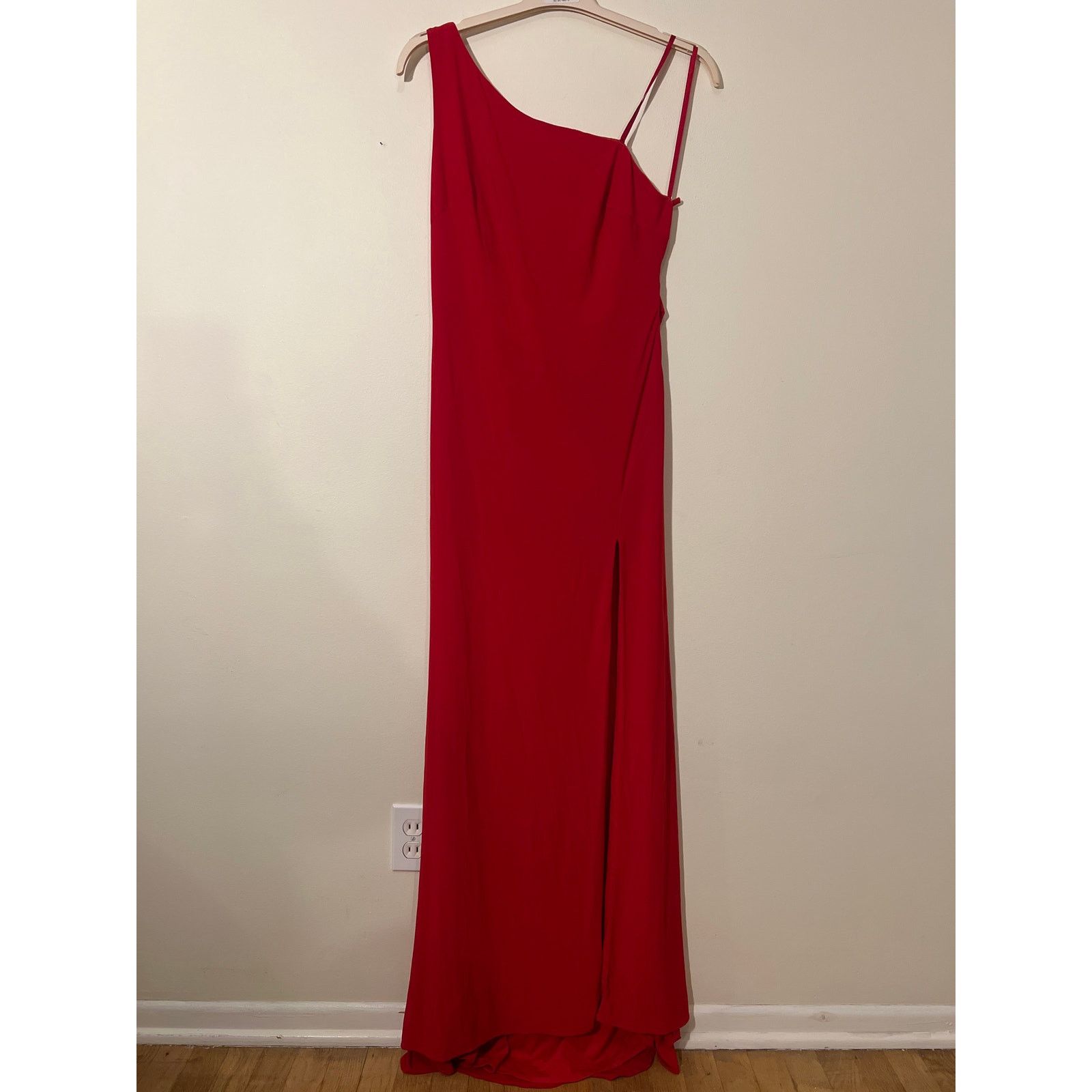 Other NWT Mac Duggal 6 Red Jersey One Shoulder Slit Cocktail Gown Size M / US 6-8 / IT 42-44 - 4 Thumbnail