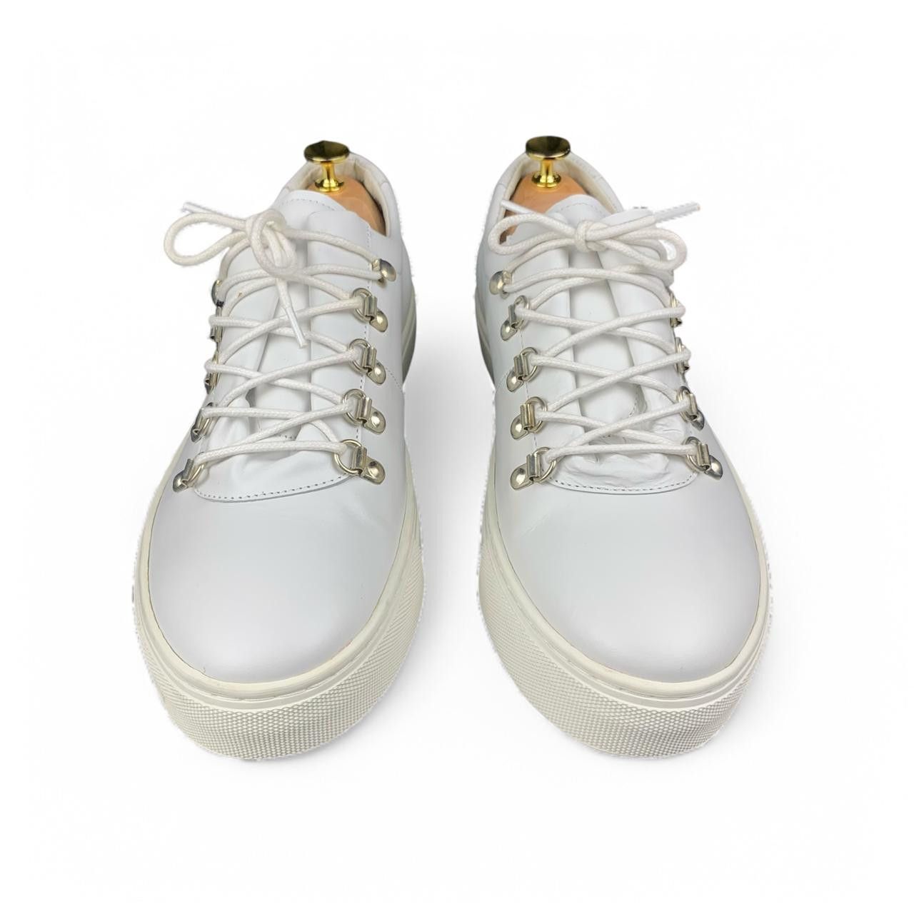 Massimo Dutti Massimo Dutti White Leather Sneakers Size US 10 / EU 43 - 2 Thumbnail