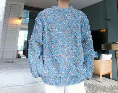 Other Matsumaru x Shii Colorful Dot Blue Knit Sweater Size US XL / EU 56 / 4 - 5 Thumbnail
