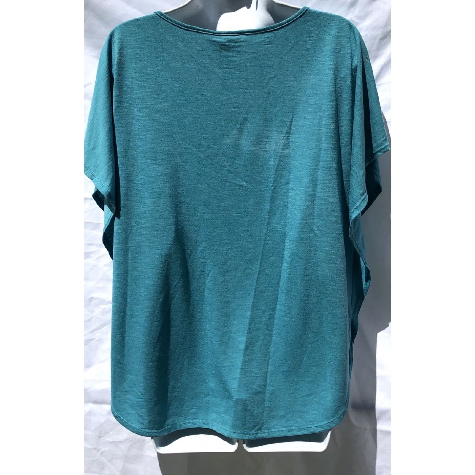 Altea Bit & Bridle Cap Womens L Aqua Top Teal Studded Scoop Neck Flutter Dolman Sleeve Western Capsule Size L / US 10 / IT 46 - 3 Thumbnail